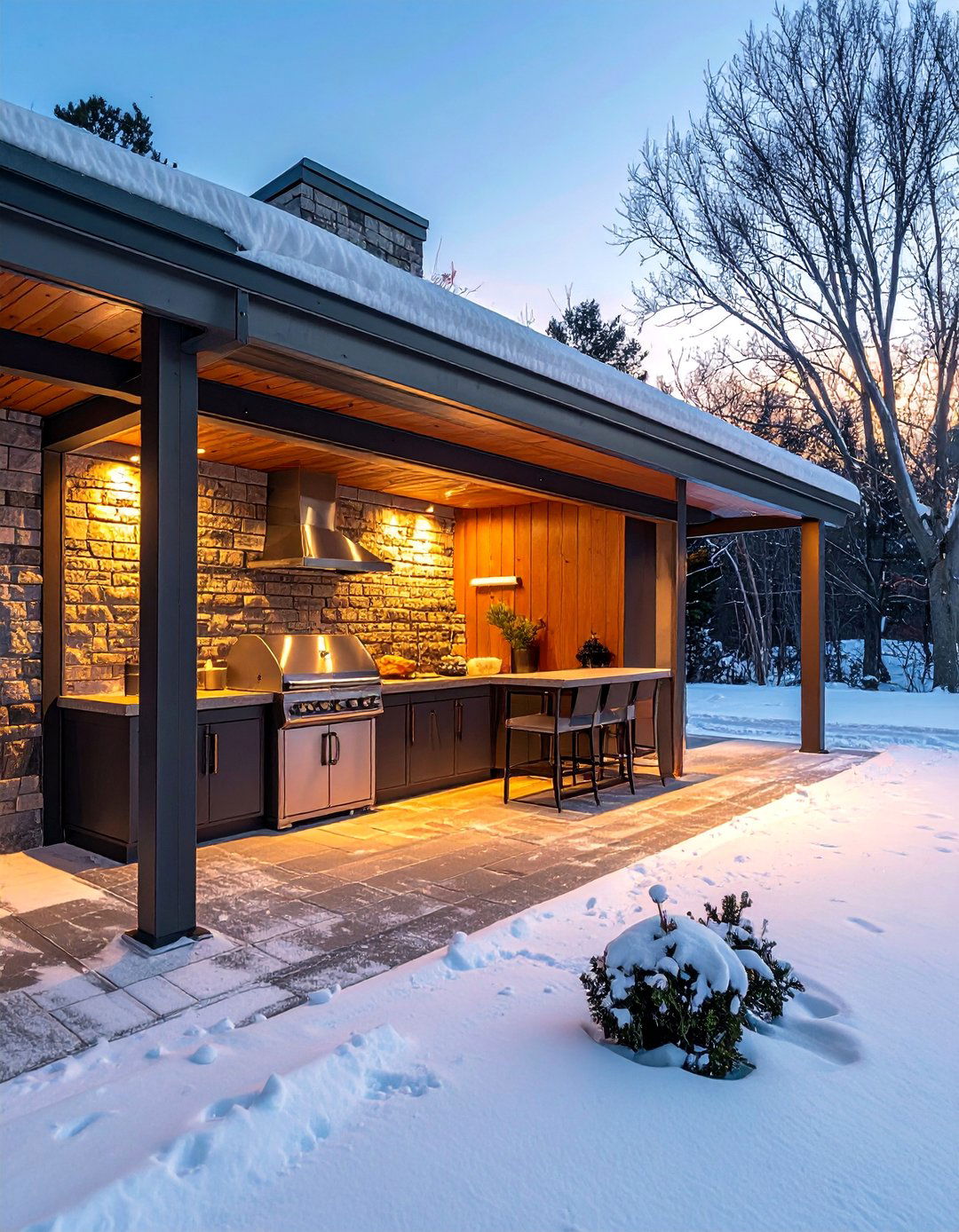 Winter Ready All Season BBQ Area - 40 Amazing BBQ Area Ideas for Outdoor Living