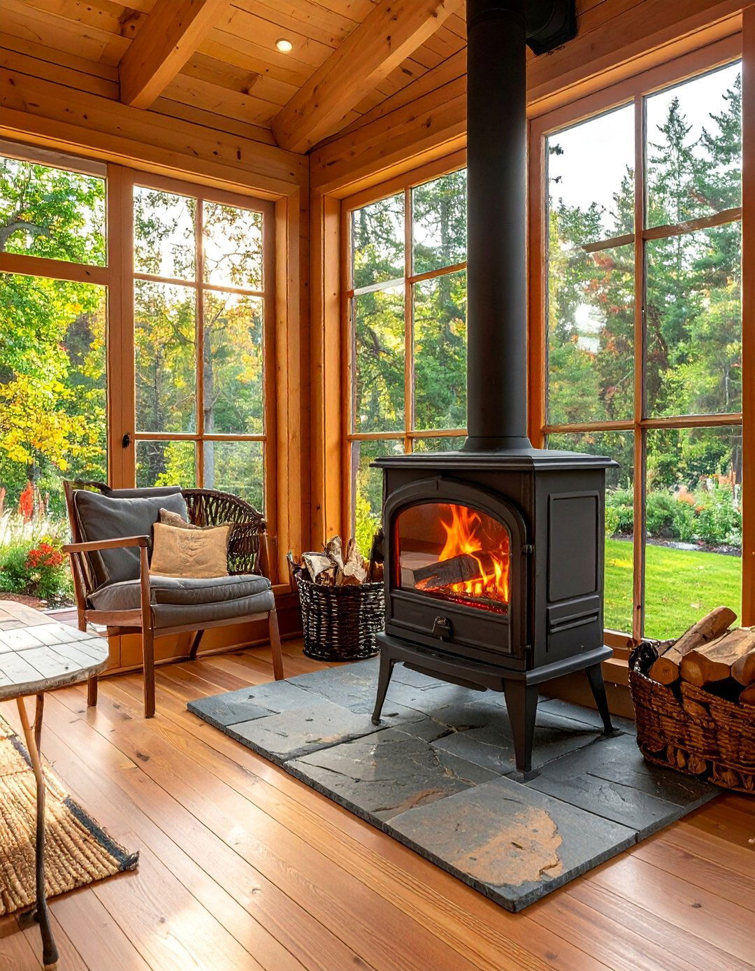 Wood Burning Stove Sunrooms - 30 Sunrooms With Fireplaces for Cozy Living