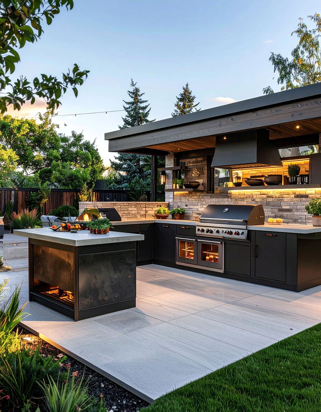 Wood Fired Oven with Grill Combo - 20 Outdoor Kitchen With Pizza Oven Design Ideas