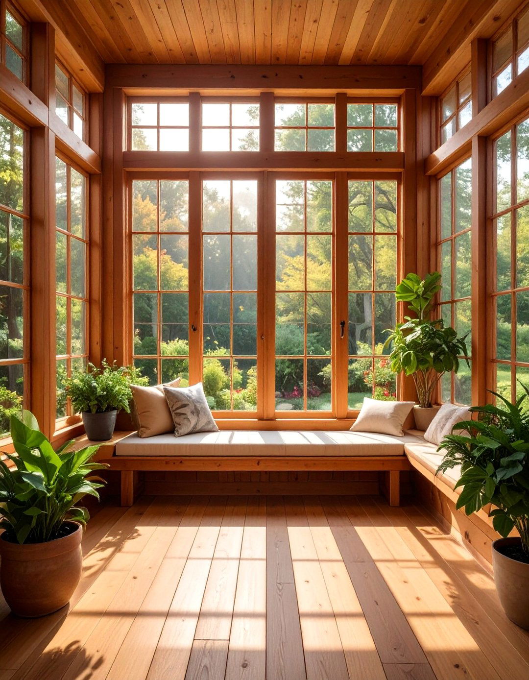 Wood Frame Traditional Warmth - 30 Stylish Sunroom Window Ideas for Natural Light