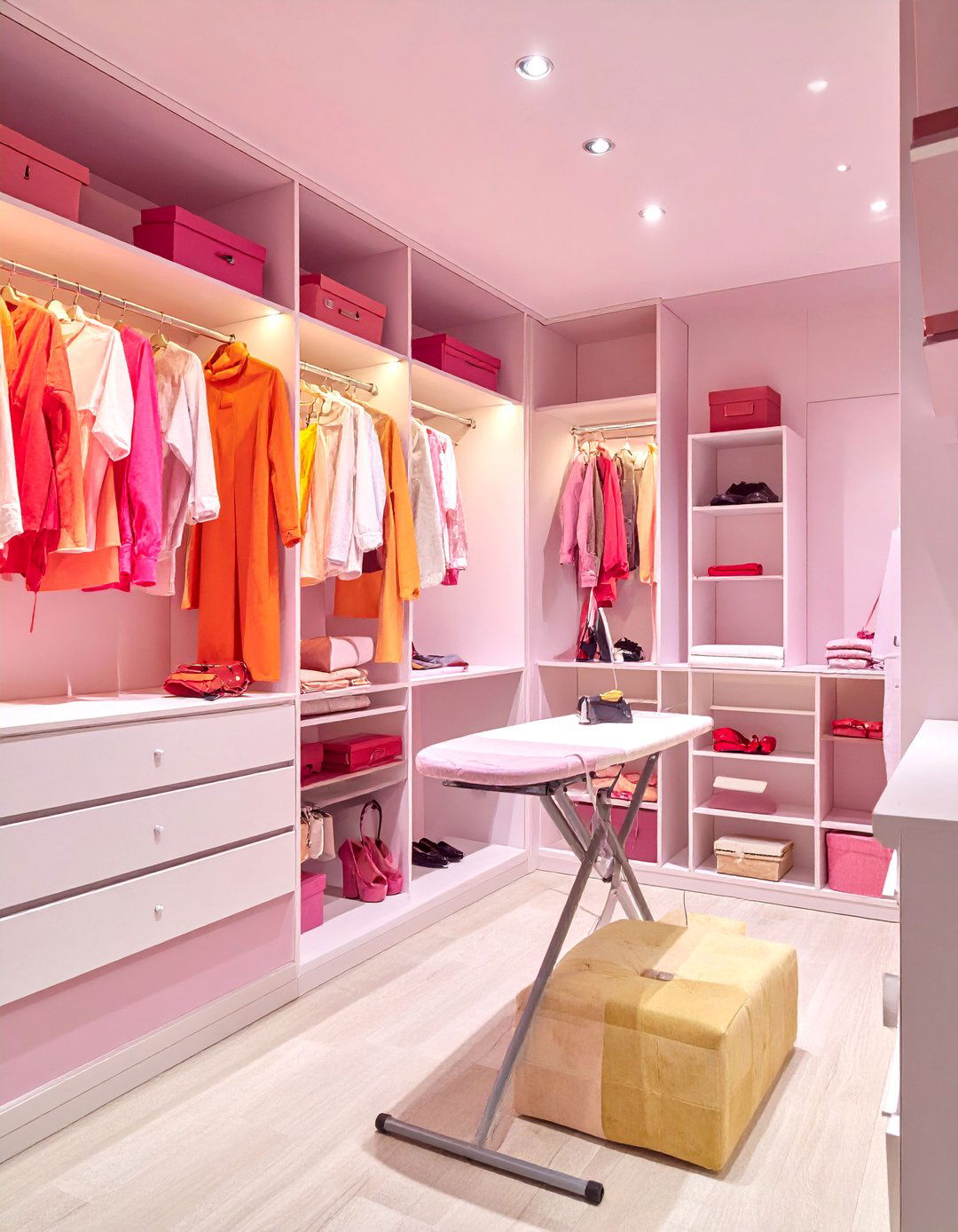 Workspace and Folding Areas - 30 Dressing Room Ideas to Organize Your Space