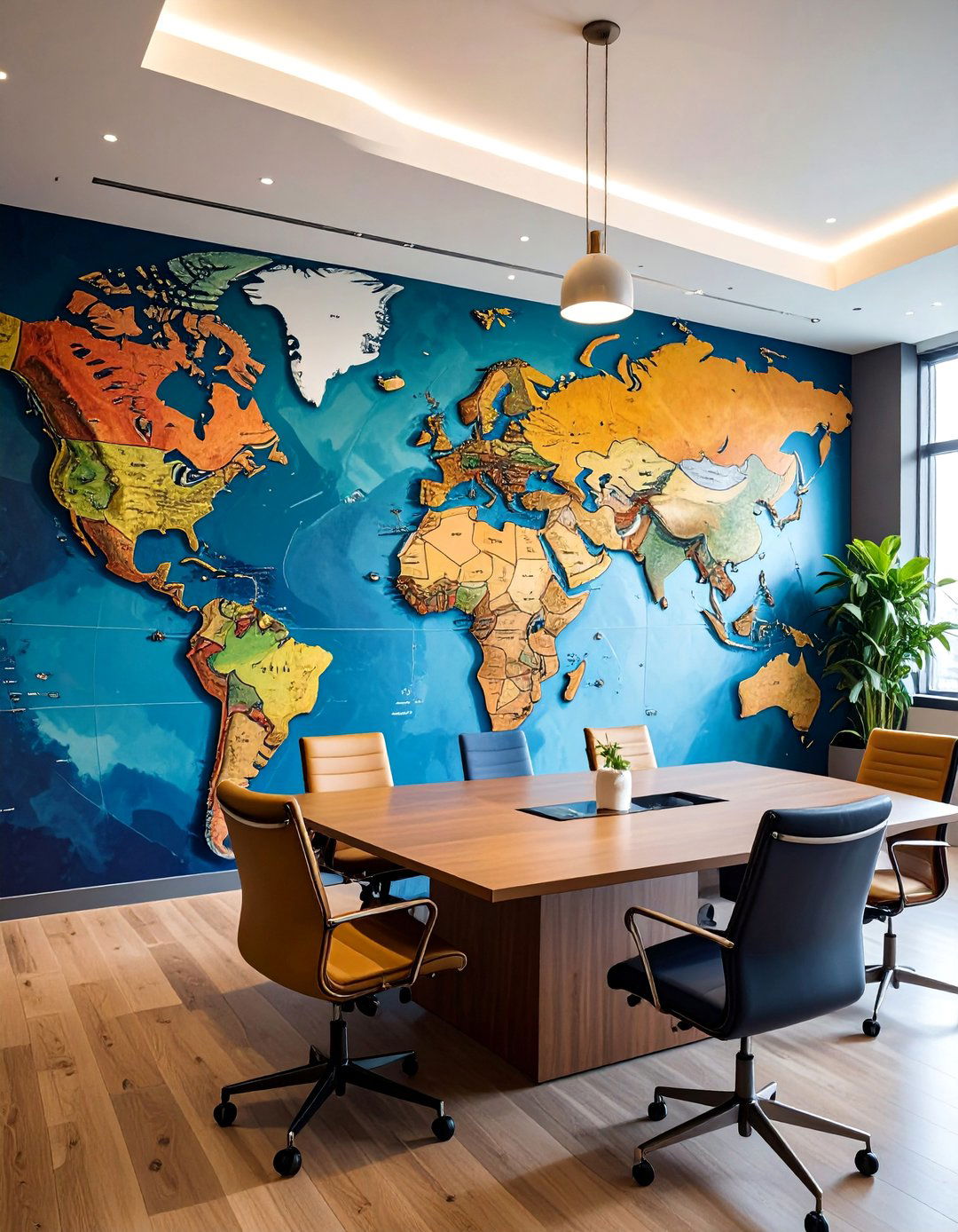 World Map Themes - 25 Office Wall Murals to Inspire Productivity and Creativity
