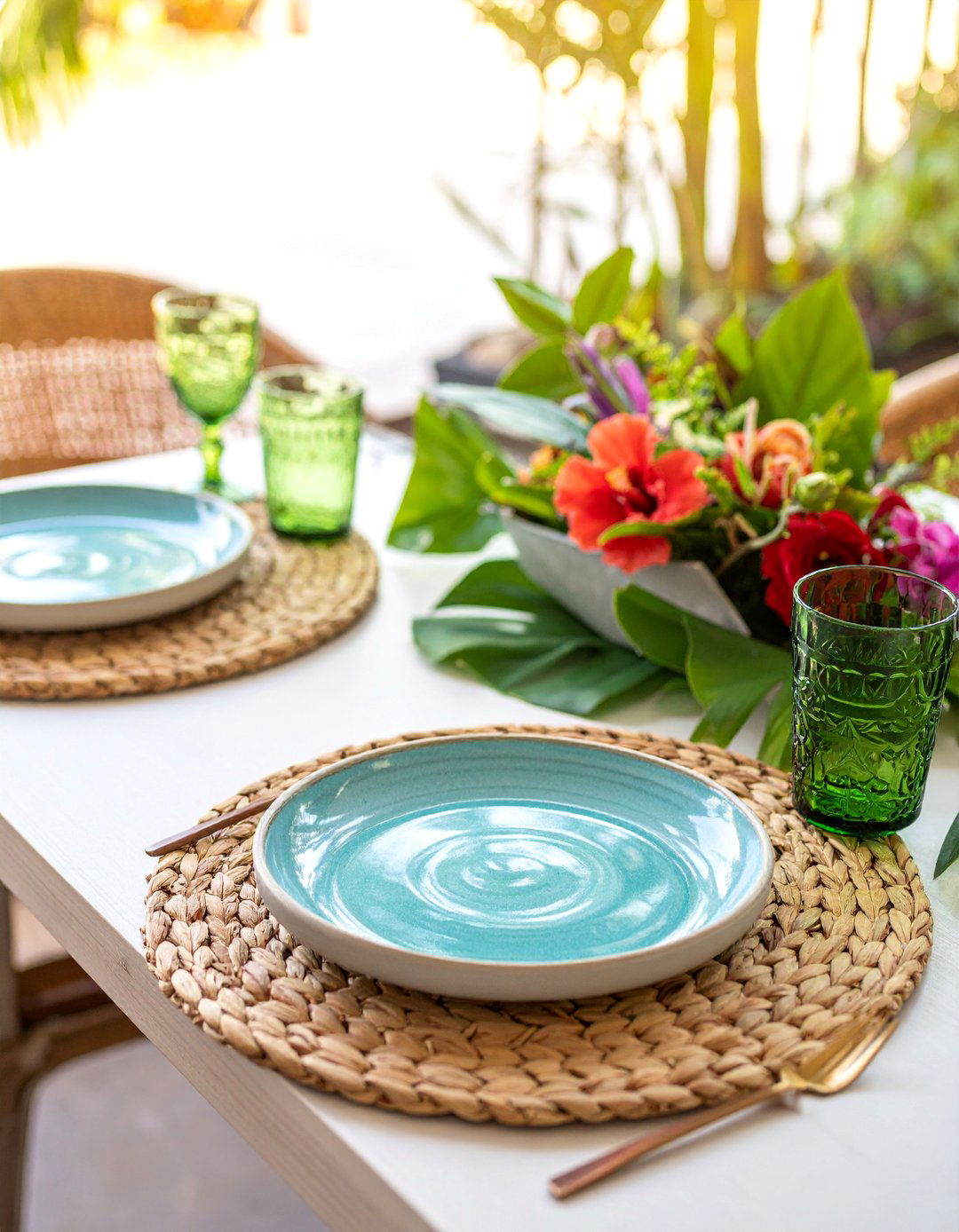 Woven Palm Leaf Accents - 20 Mexican Table Decor Ideas for Vibrant Settings