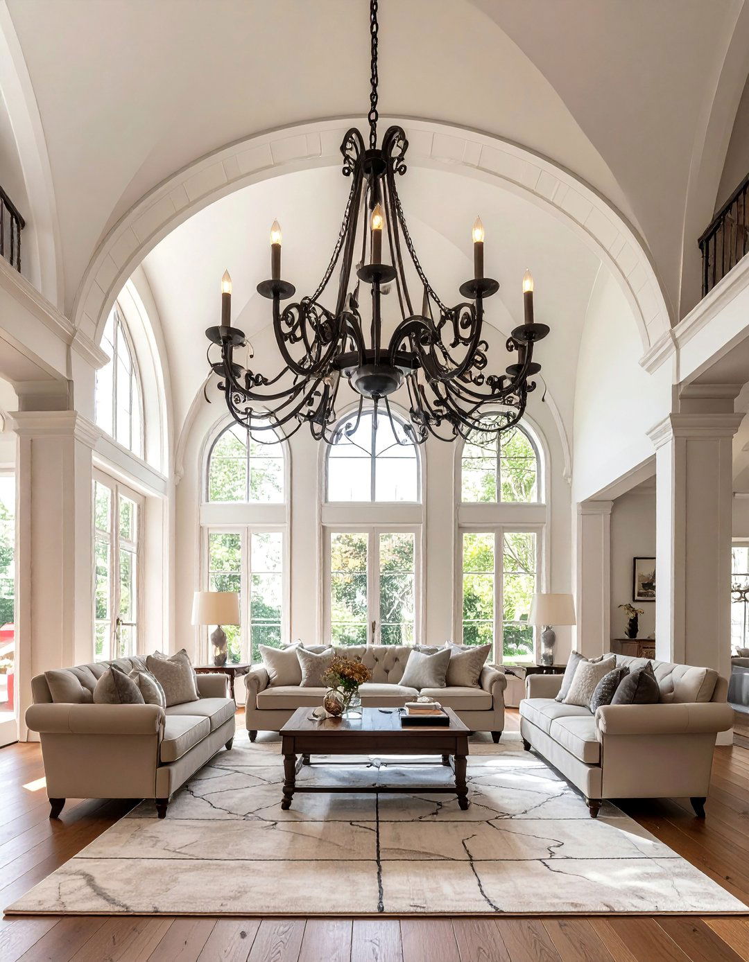 Wrought Iron Chandelier - 40 French Country Living Room Ideas for a Cozy Space