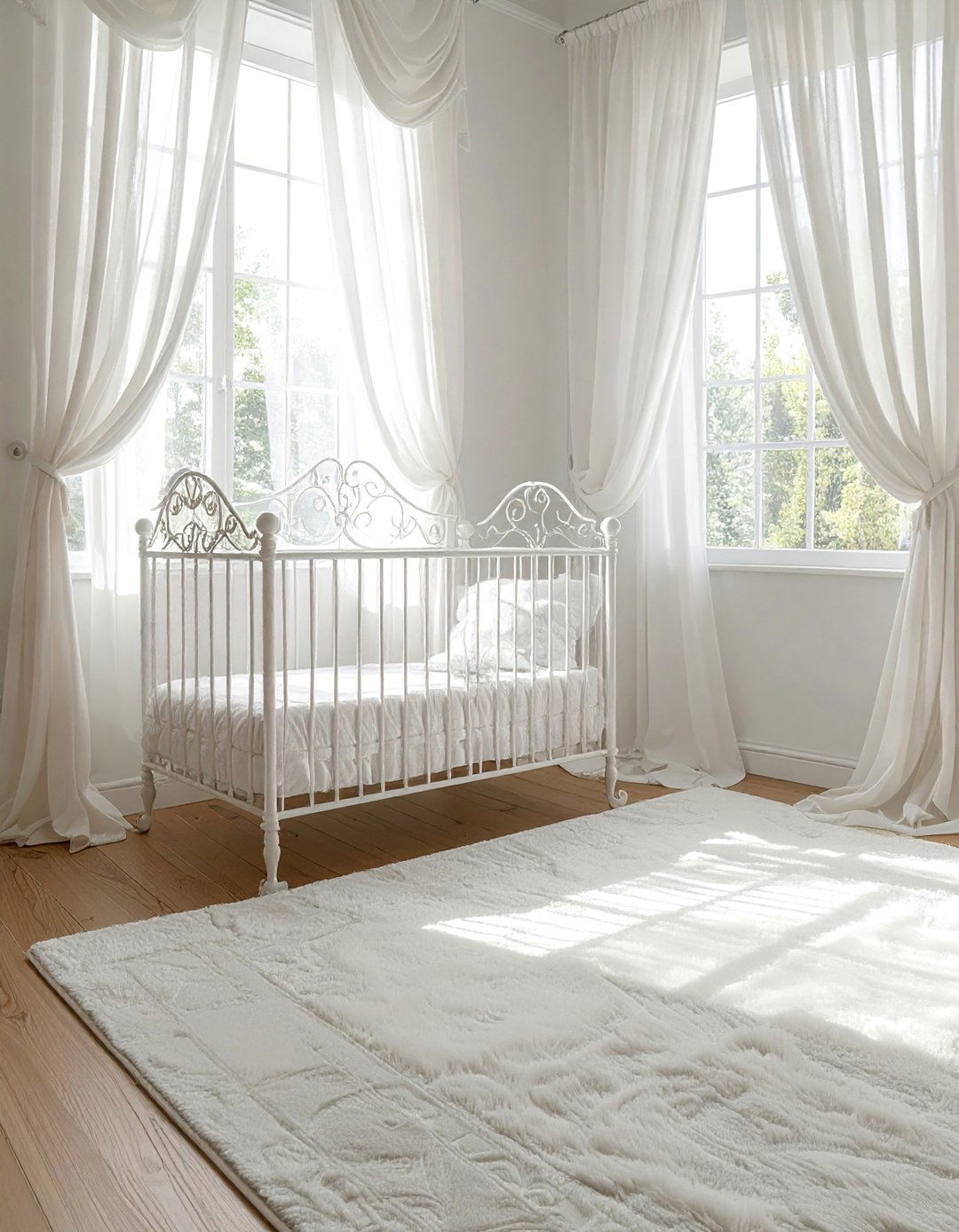 Wrought Iron Crib Details - 25 Vintage Nursery Ideas for a Timeless Baby Room