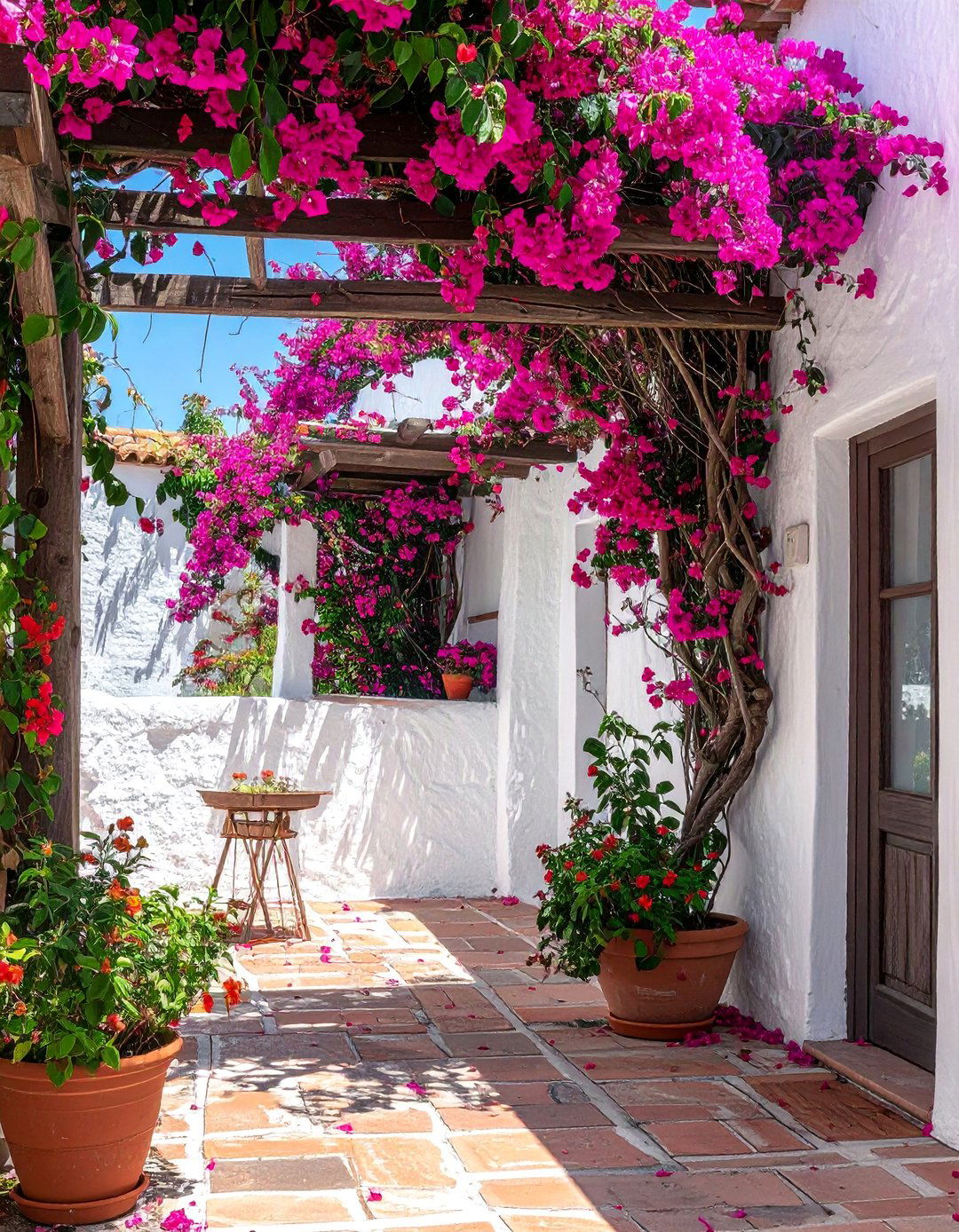 Your Italian Patio with Climbing Bougainvillea - 20 Italian Patio Ideas for a Mediterranean Outdoor Oasis