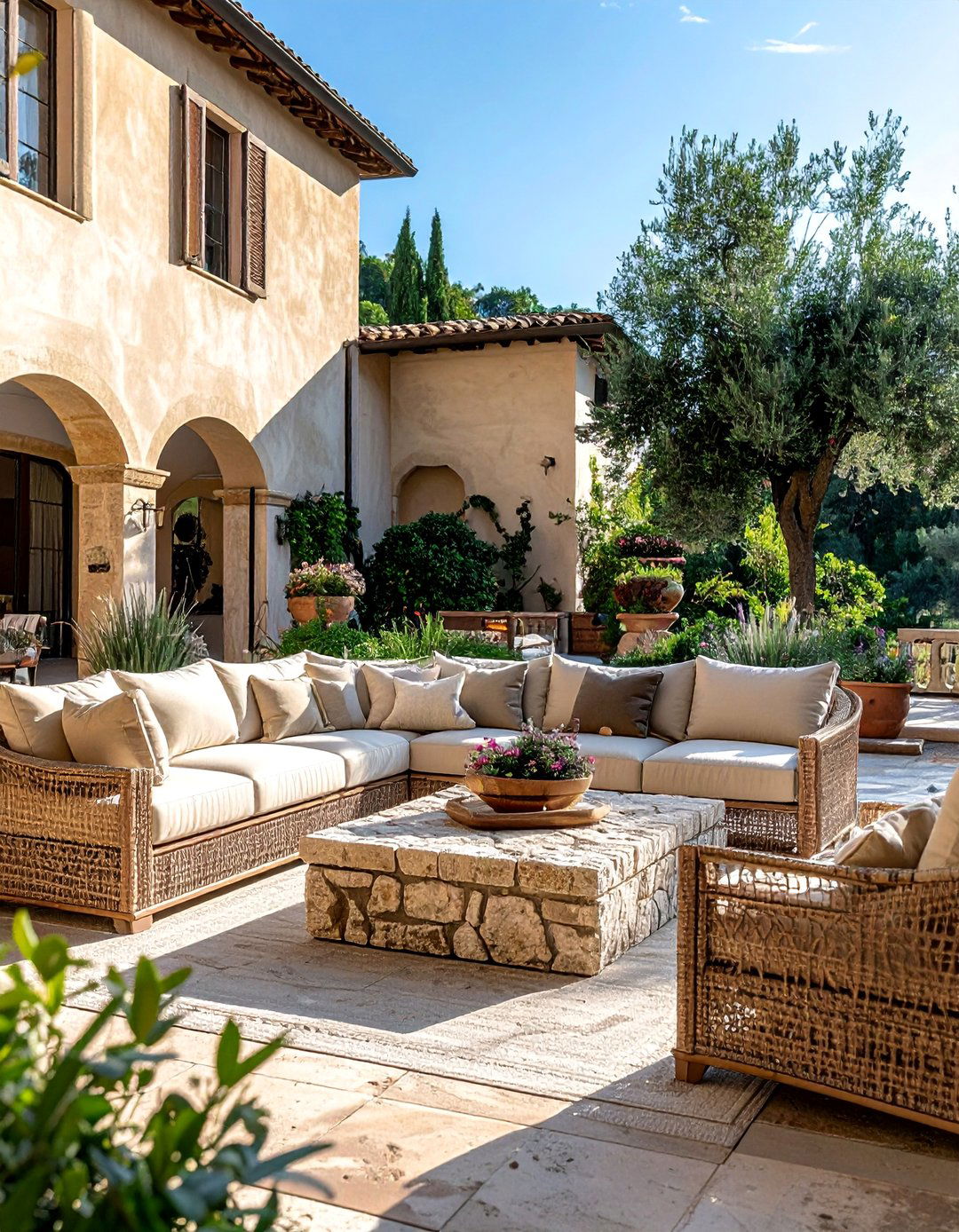 Your Italian Patio with Comfortable Lounge Seating - 20 Italian Patio Ideas for a Mediterranean Outdoor Oasis