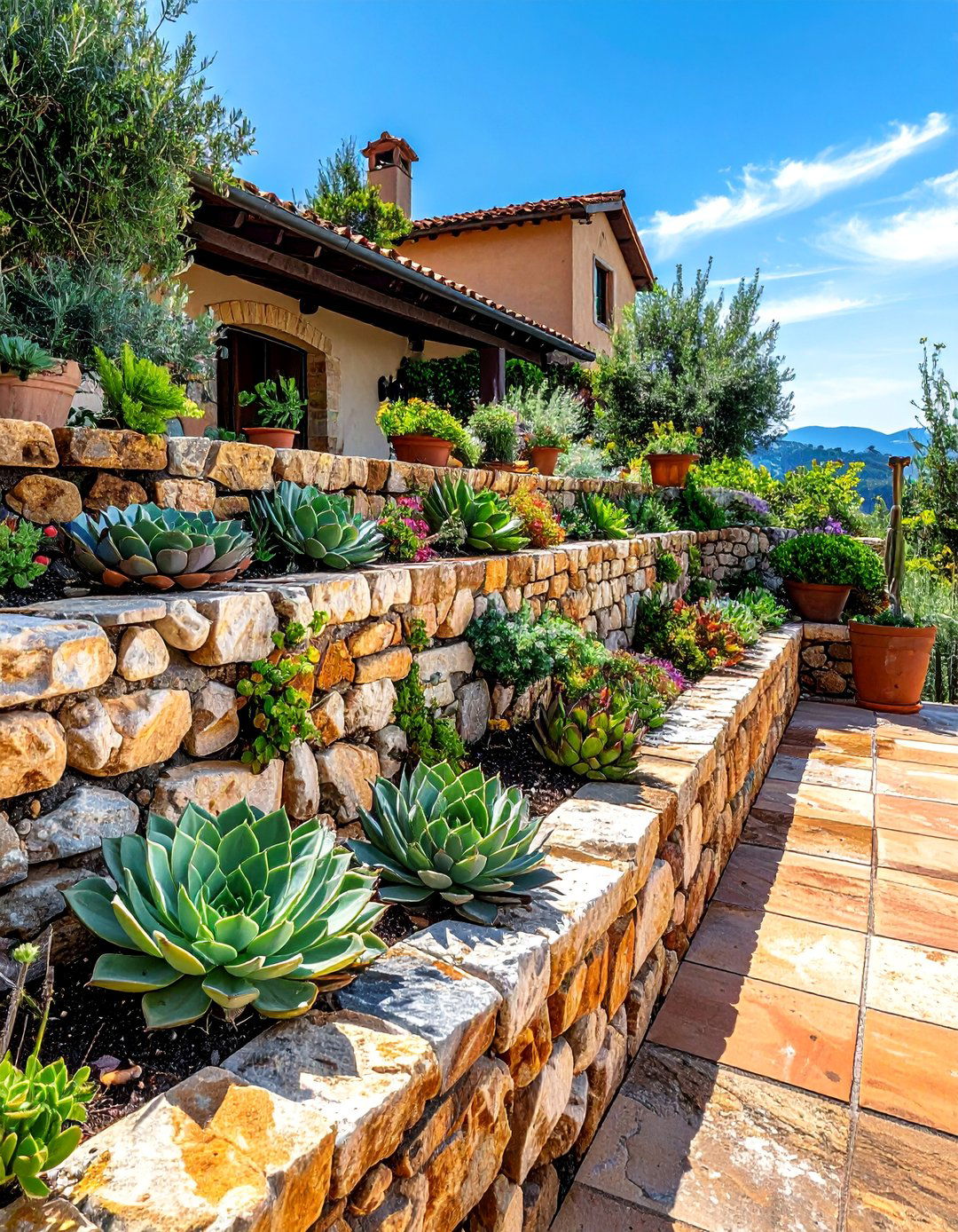 Your Italian Patio with a Rustic Stone Wall - 20 Italian Patio Ideas for a Mediterranean Outdoor Oasis
