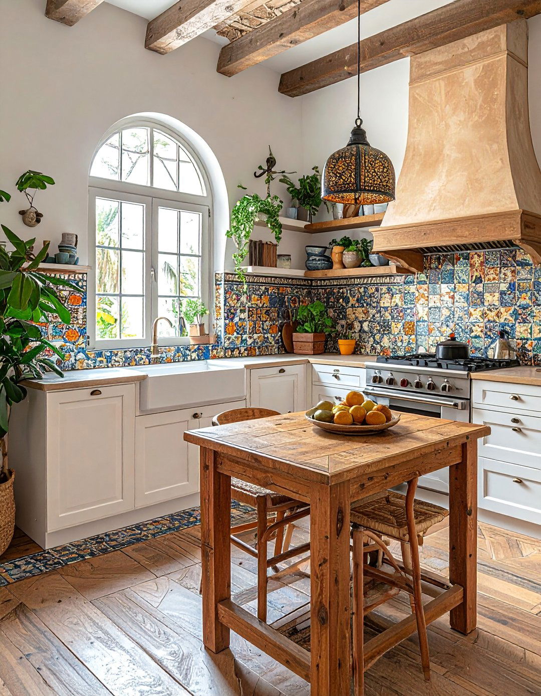 Zellige Handmade Ceramic Tiles - 40 Kitchen Backsplash Ideas for White Cabinets
