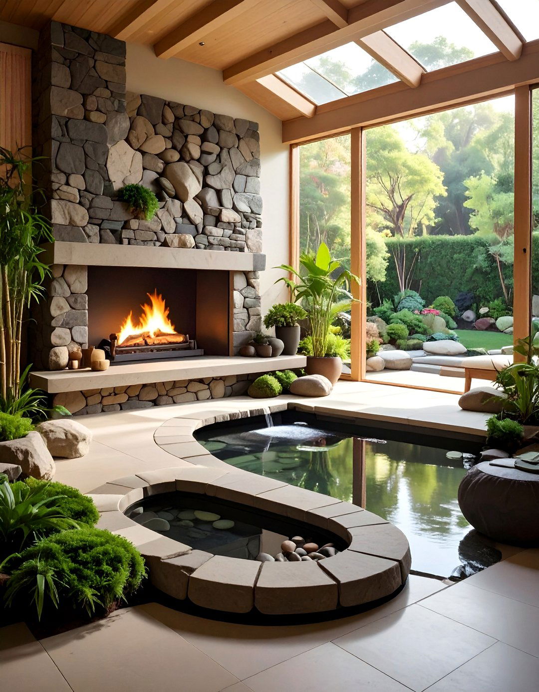 Zen Garden Fireplace Sunrooms - 30 Sunrooms With Fireplaces for Cozy Living