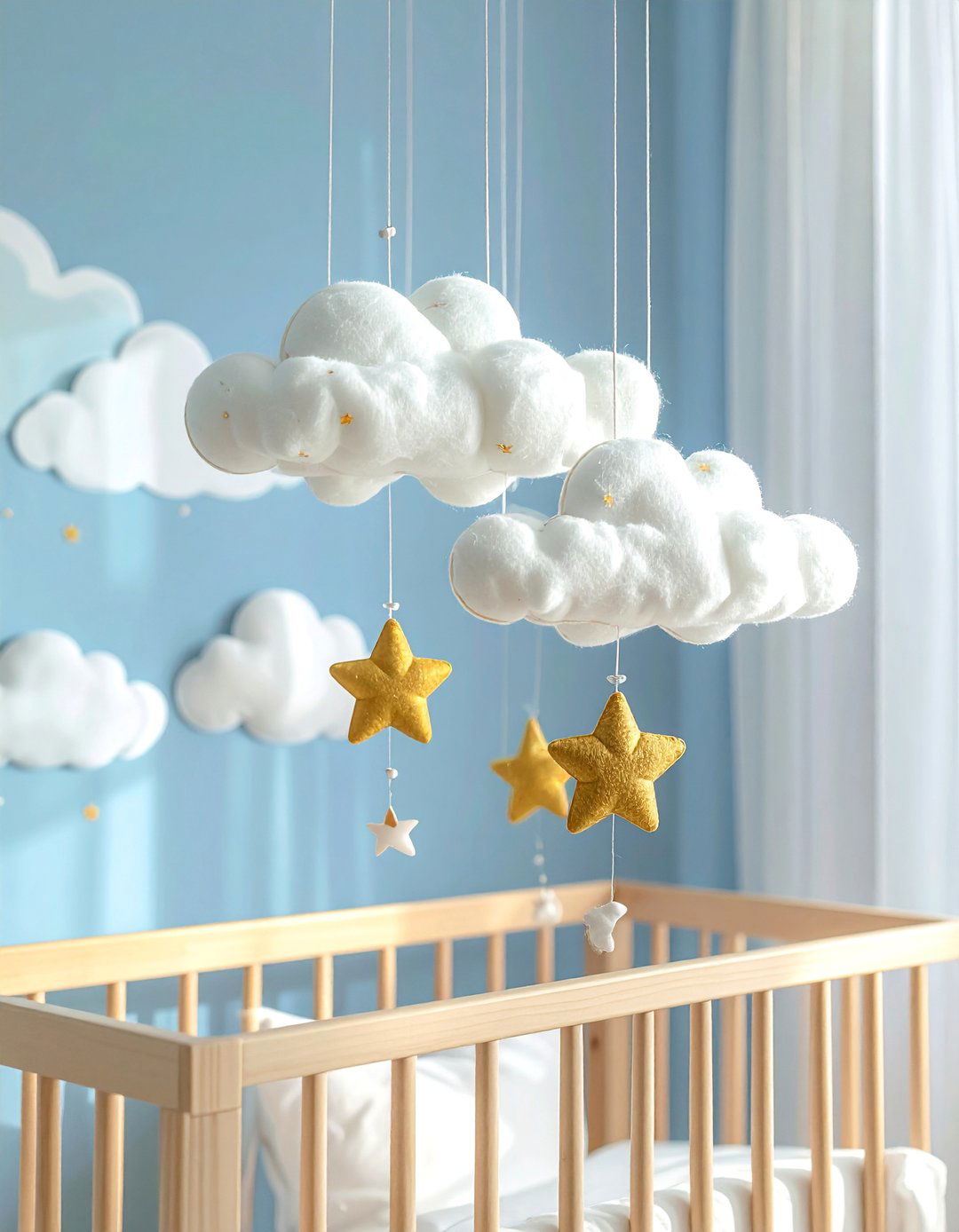 3D Hanging Cloud Mobiles - 15 Cloud-Themed Nursery Ideas for a Dreamy Baby Room