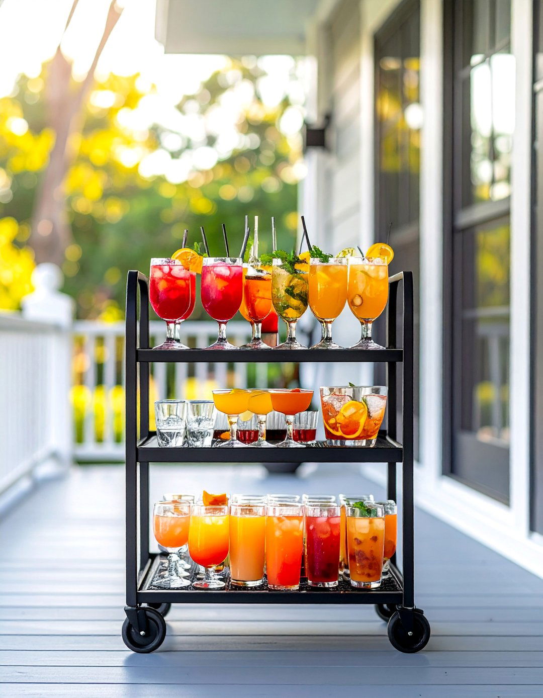 A Bar Cart for Outdoor Entertaining - 40 Front Porch Ideas to Welcome Guests in Style