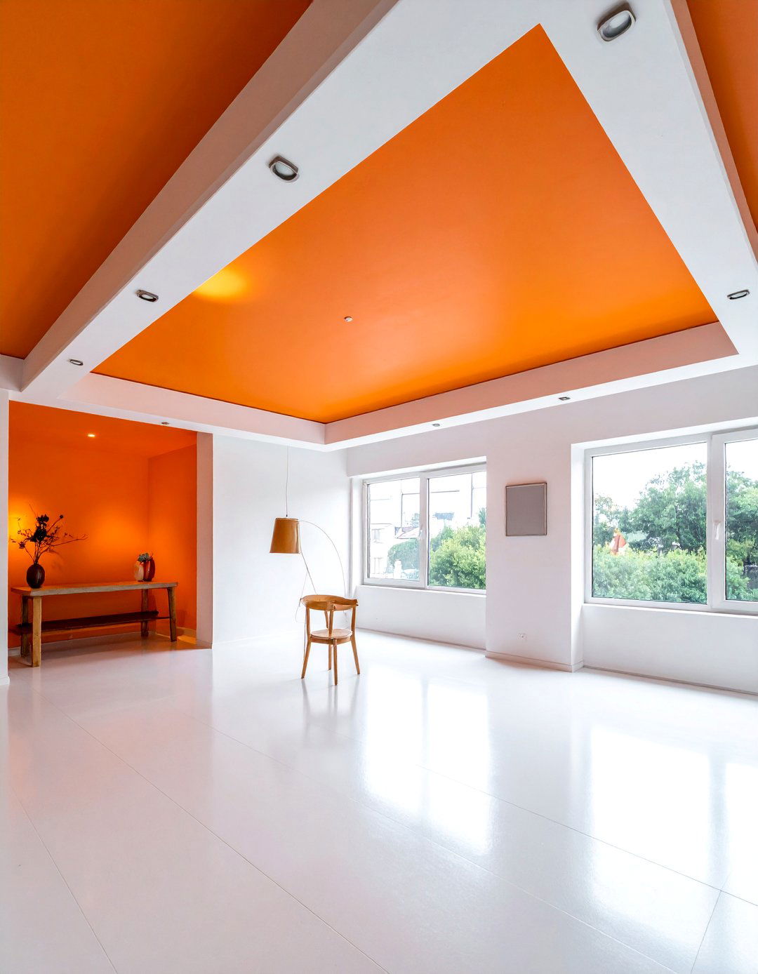 A Bold Orange Painted Ceiling - 30 Orange Room Ideas to Brighten Your Home