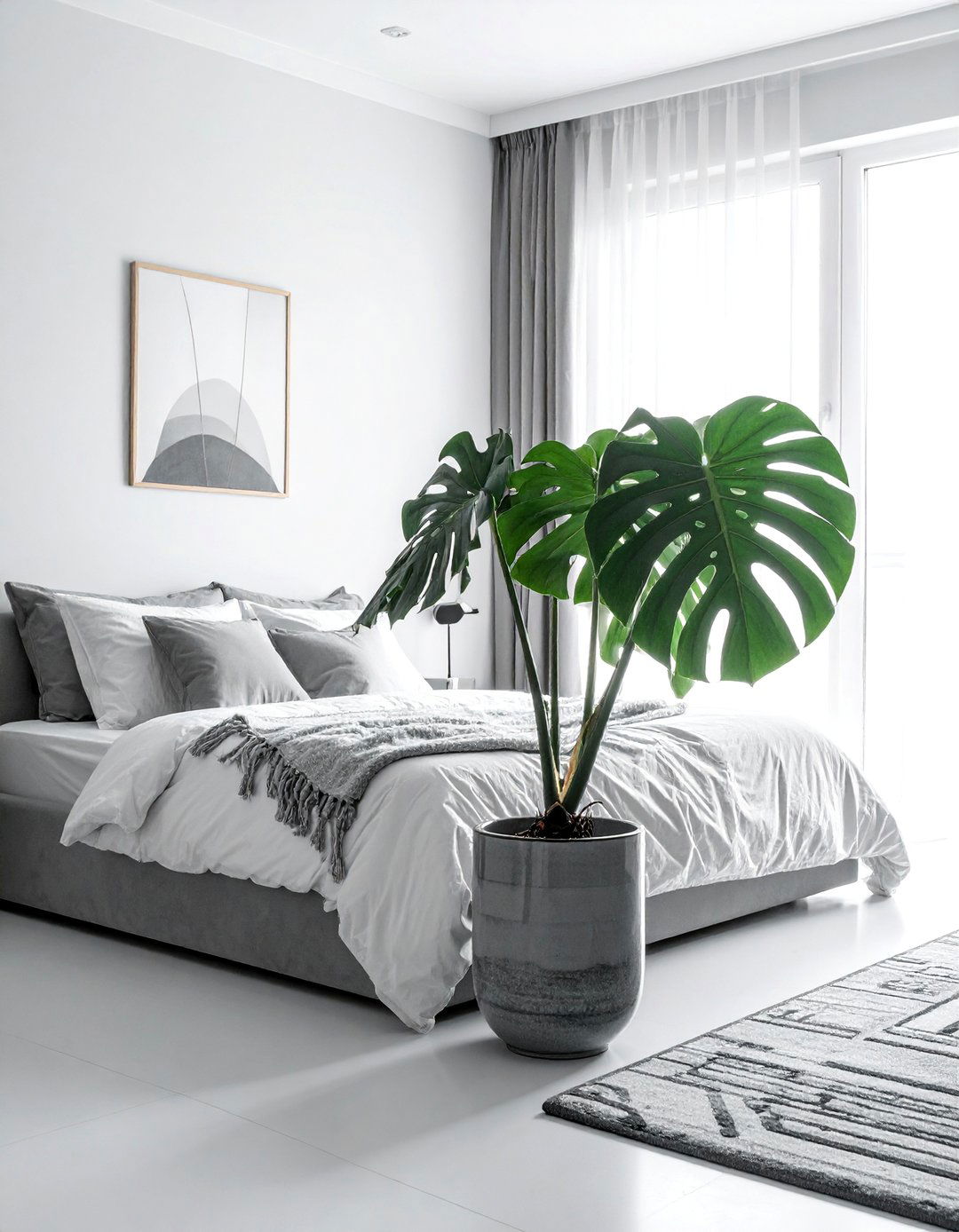 A Chill Aesthetic Room Anchored by a Statement Houseplant - 25 Chill Aesthetic Room Ideas for a Relaxing Ambiance
