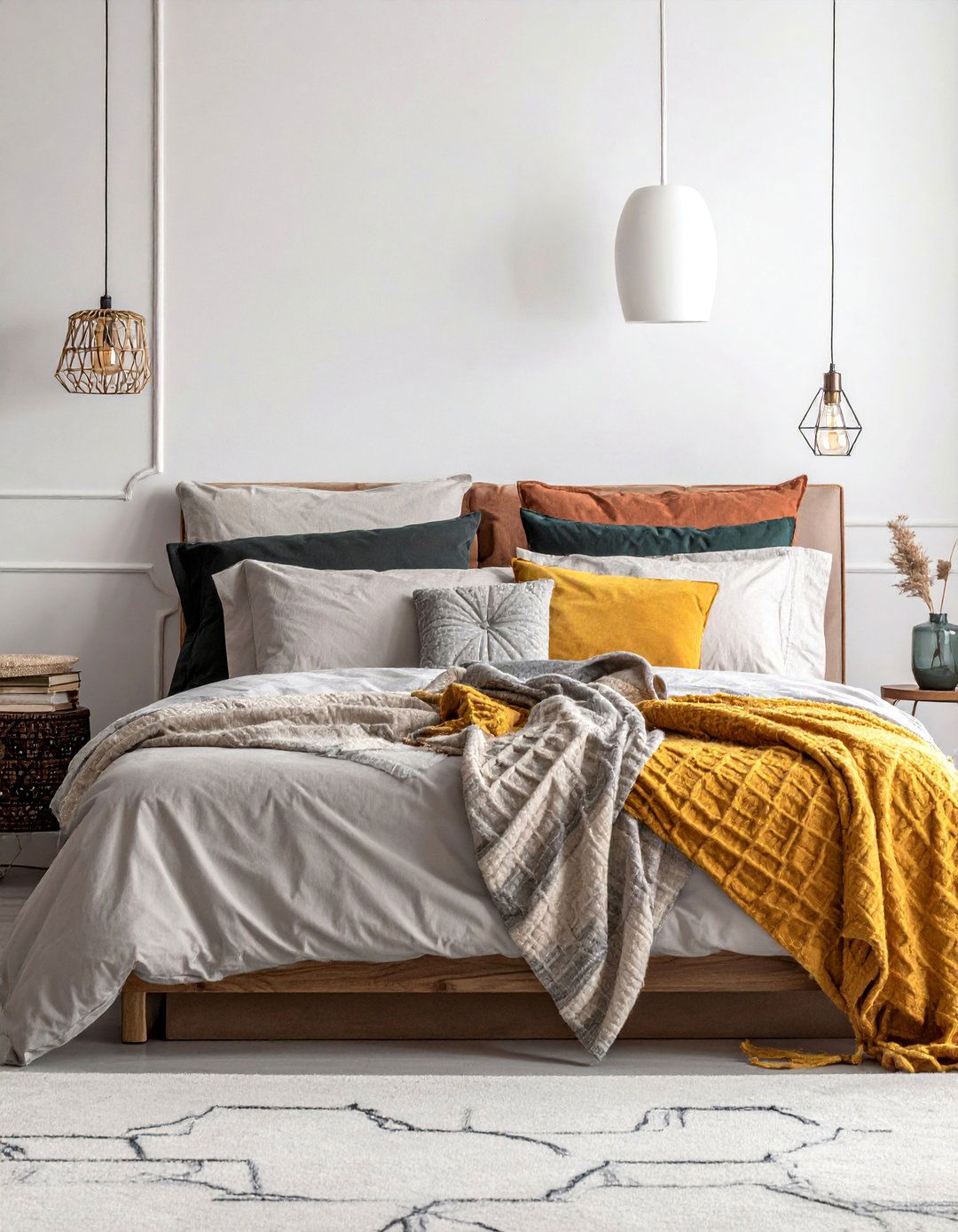 A Chill Aesthetic Room Featuring Textured Bedding Layers - 25 Chill Aesthetic Room Ideas for a Relaxing Ambiance