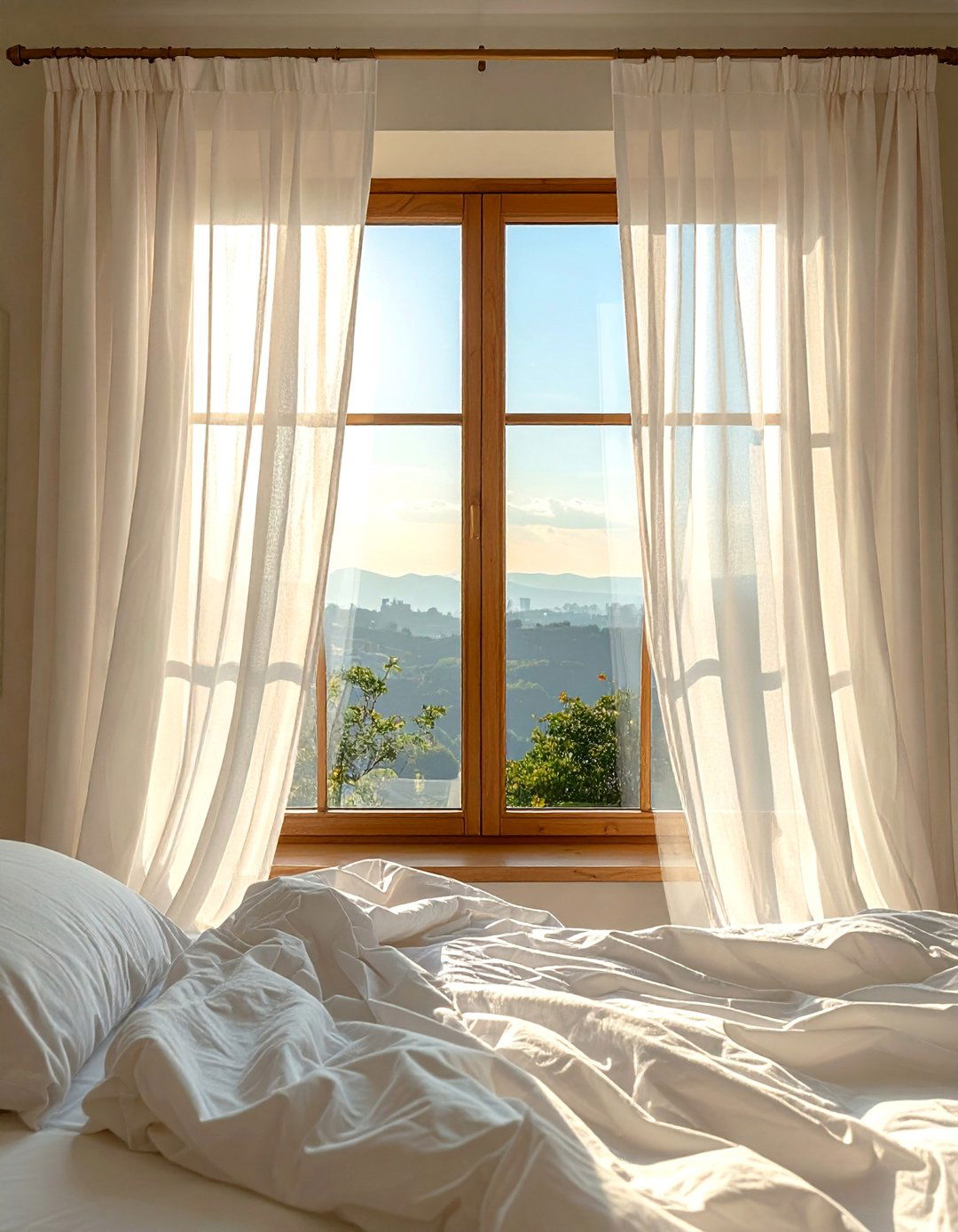A Chill Aesthetic Room with Ethereal Sheer Curtains - 25 Chill Aesthetic Room Ideas for a Relaxing Ambiance