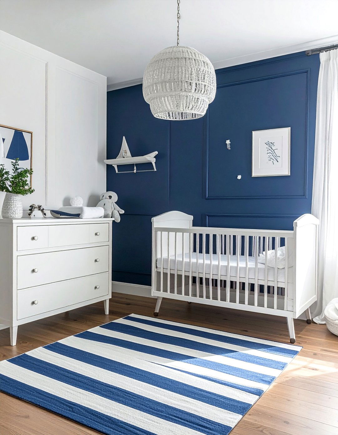 A Classic Navy and White Nautical Nursery - 25 Nautical Nursery Ideas for a Coastal-Themed Baby Room
