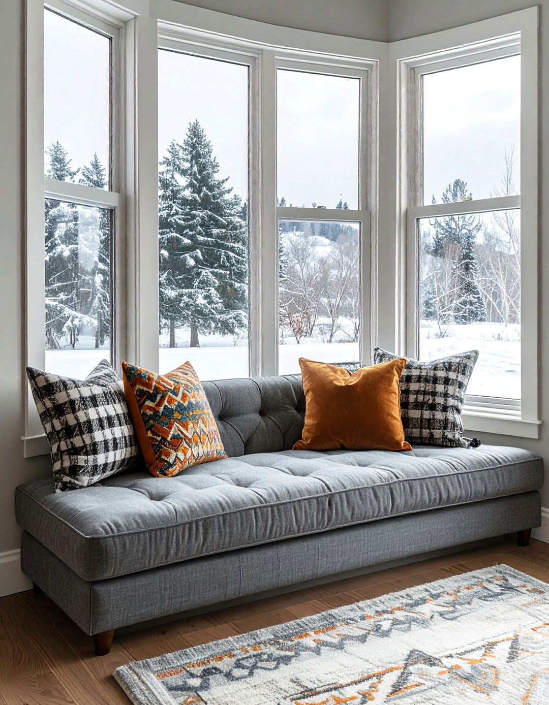 A Comfortable Upholstered Window Seat - 40 Living Room Ideas for Cozy Spaces