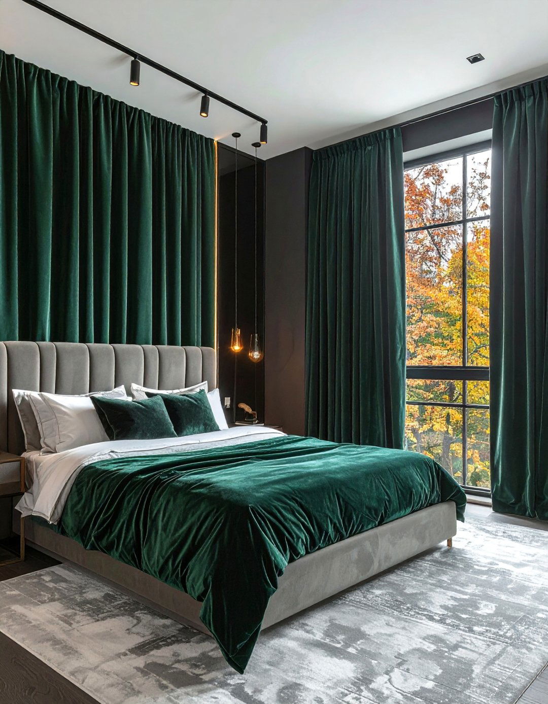 A Dark Academia Bedroom with Heavy Velvet Curtains - 25 Dark Academia Bedroom Ideas for a Moody, Intellectual Look