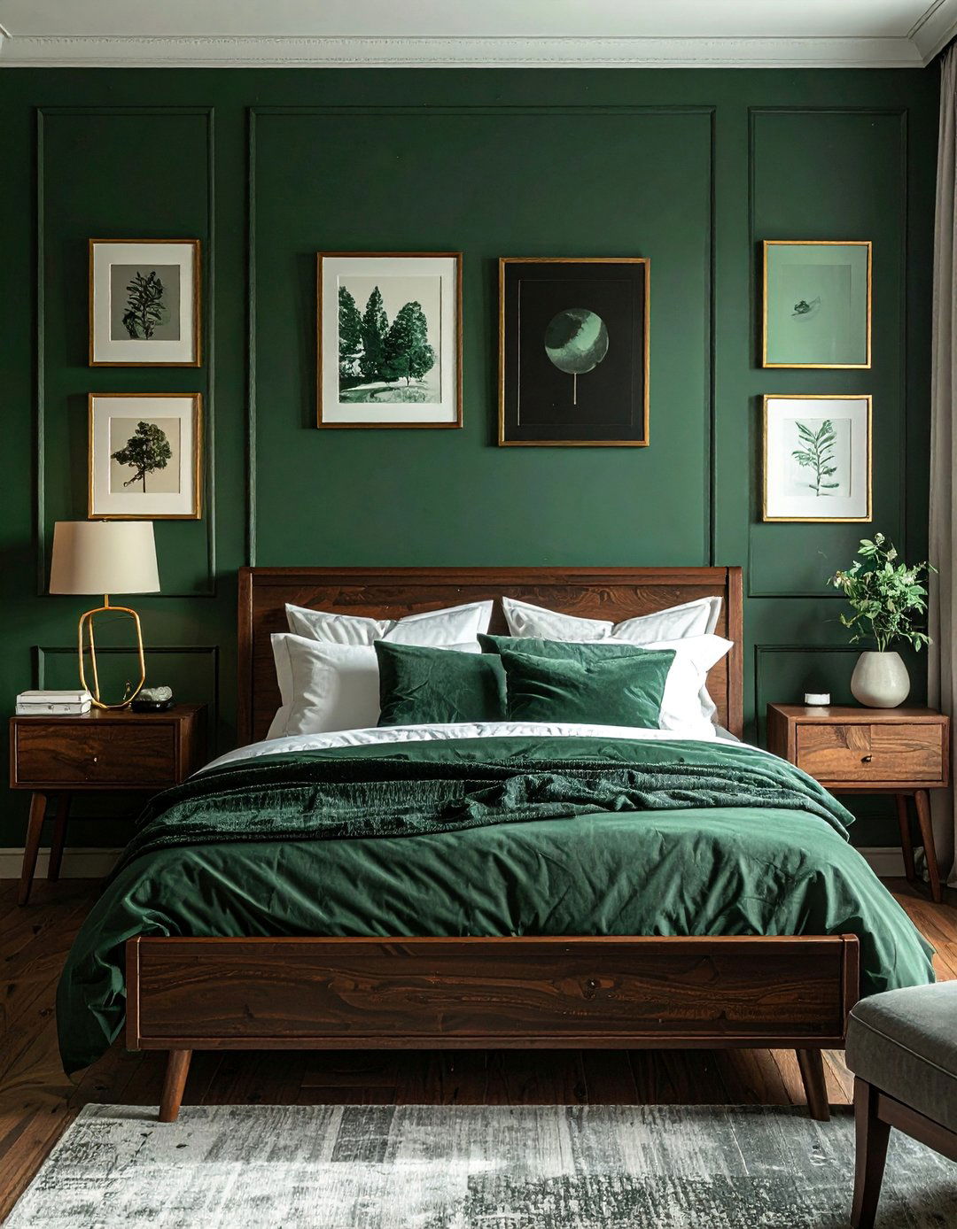 A Dark Academia Bedroom with a Dark Green or Navy Wall Color - 25 Dark Academia Bedroom Ideas for a Moody, Intellectual Look