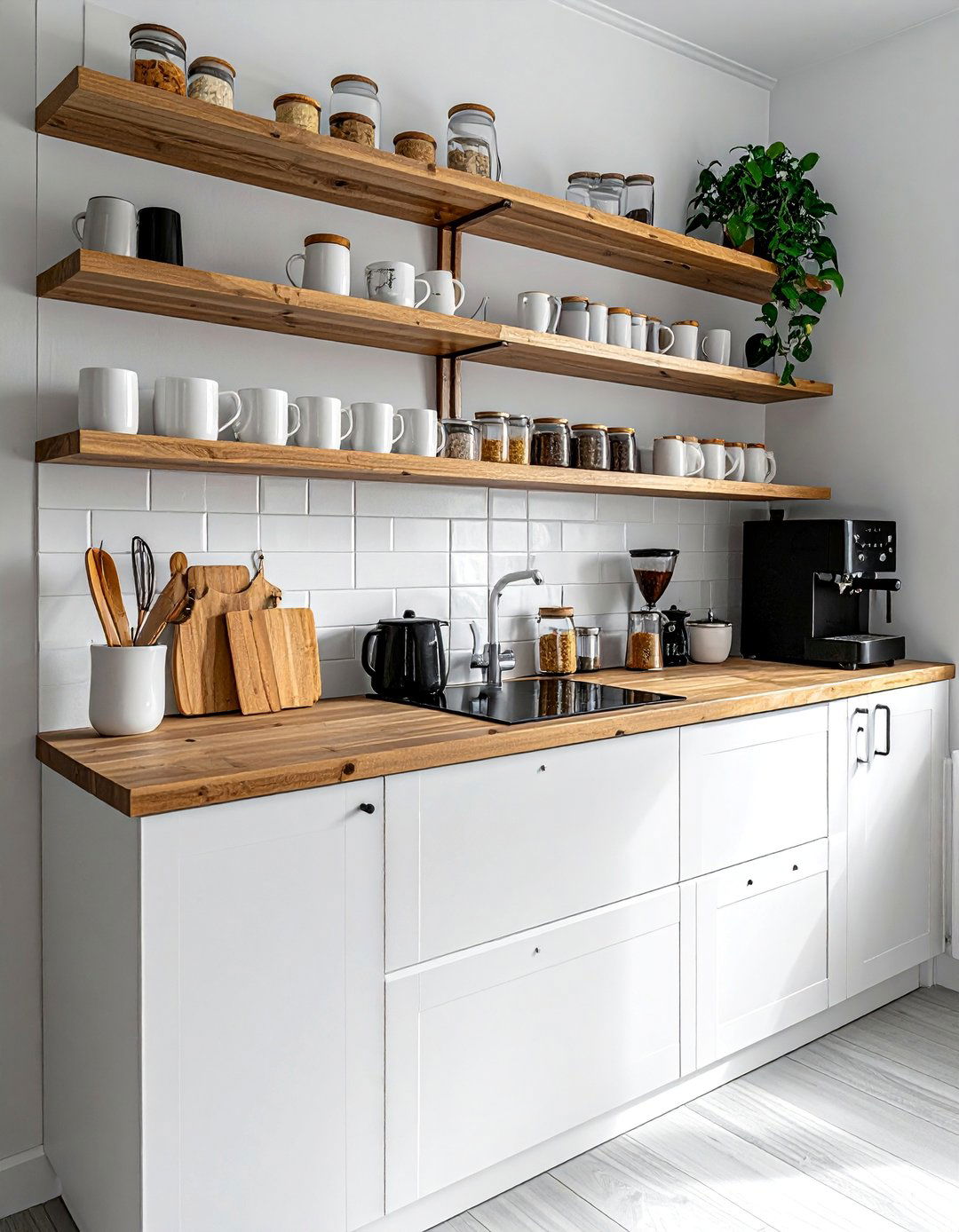 A Dedicated Coffee and Tea Station - 40 Kitchen Decor Ideas to Refresh Your Cooking Space