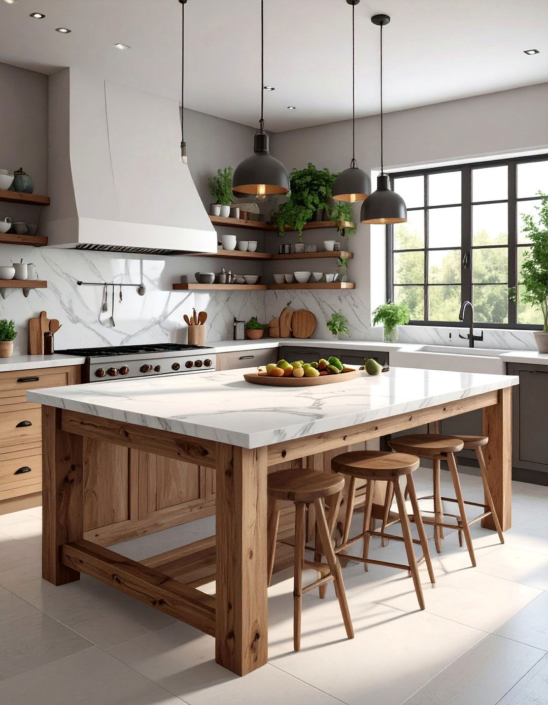 A Freestanding Kitchen Island - 40 Kitchen Decor Ideas to Refresh Your Cooking Space