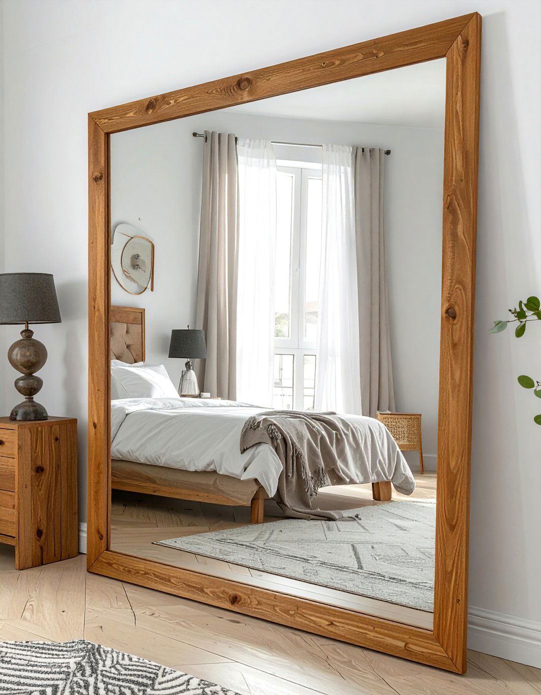 A Full Length Mirror to Reflect Light - 40 Cozy Bedroom Ideas for a Relaxing Retreat