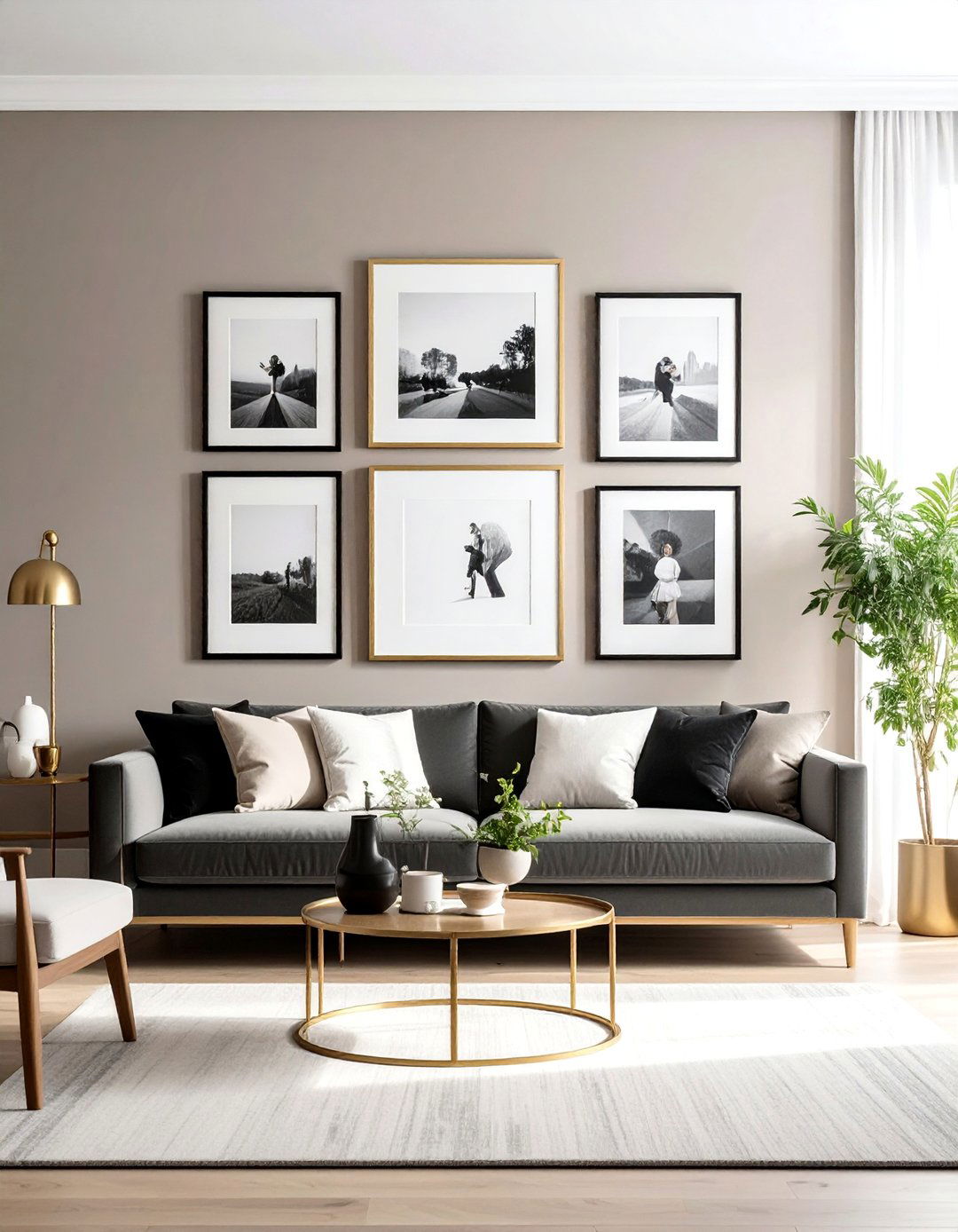 A Gallery Wall of Personal Photos - 40 Living Room Ideas for Cozy Spaces