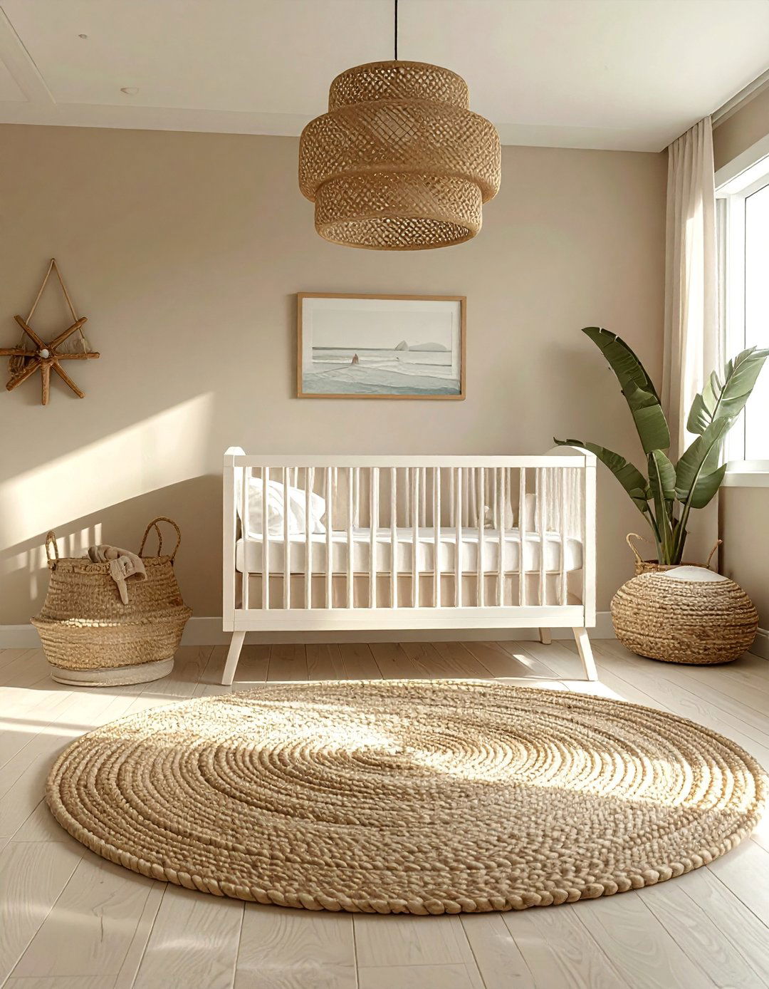A Gender Neutral Sandy Beige Nautical Nursery - 25 Nautical Nursery Ideas for a Coastal-Themed Baby Room