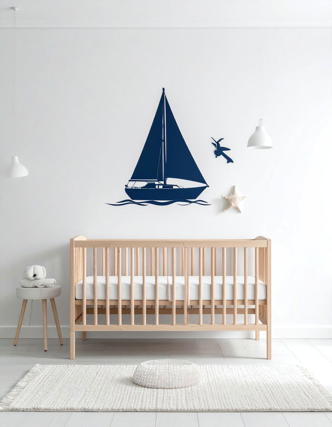 A Minimalist Nautical Nursery Design - 25 Nautical Nursery Ideas for a Coastal-Themed Baby Room