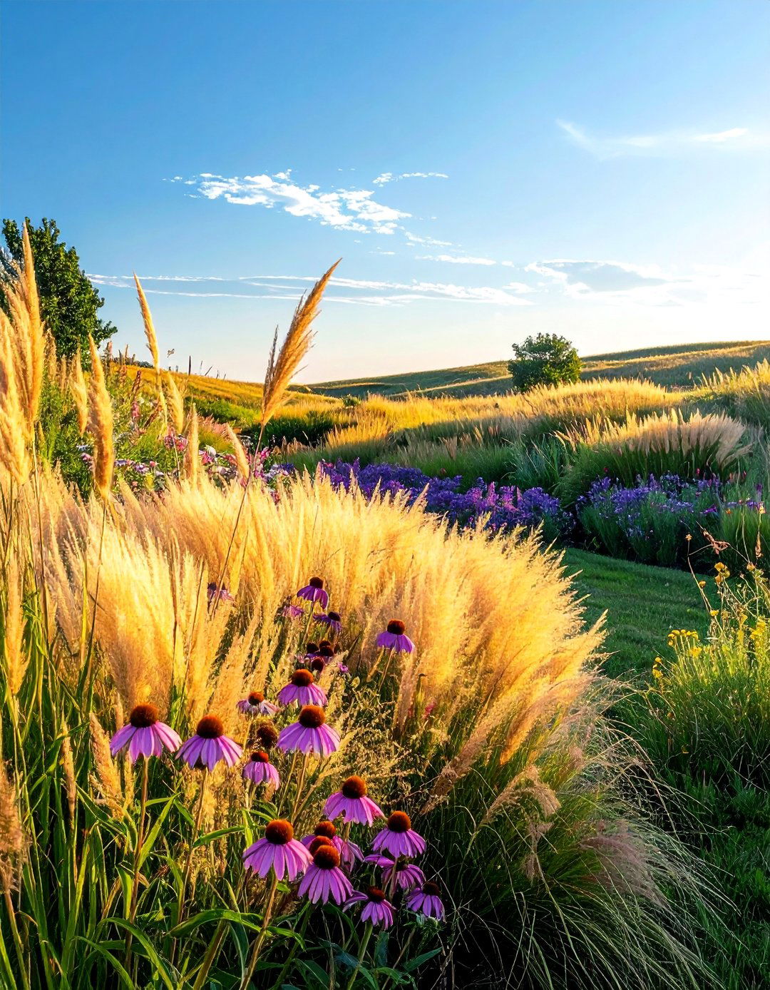 A Prairie Style Sensory Garden with Ornamental Grasses - 25 Sensory Garden Ideas to Stimulate the Senses