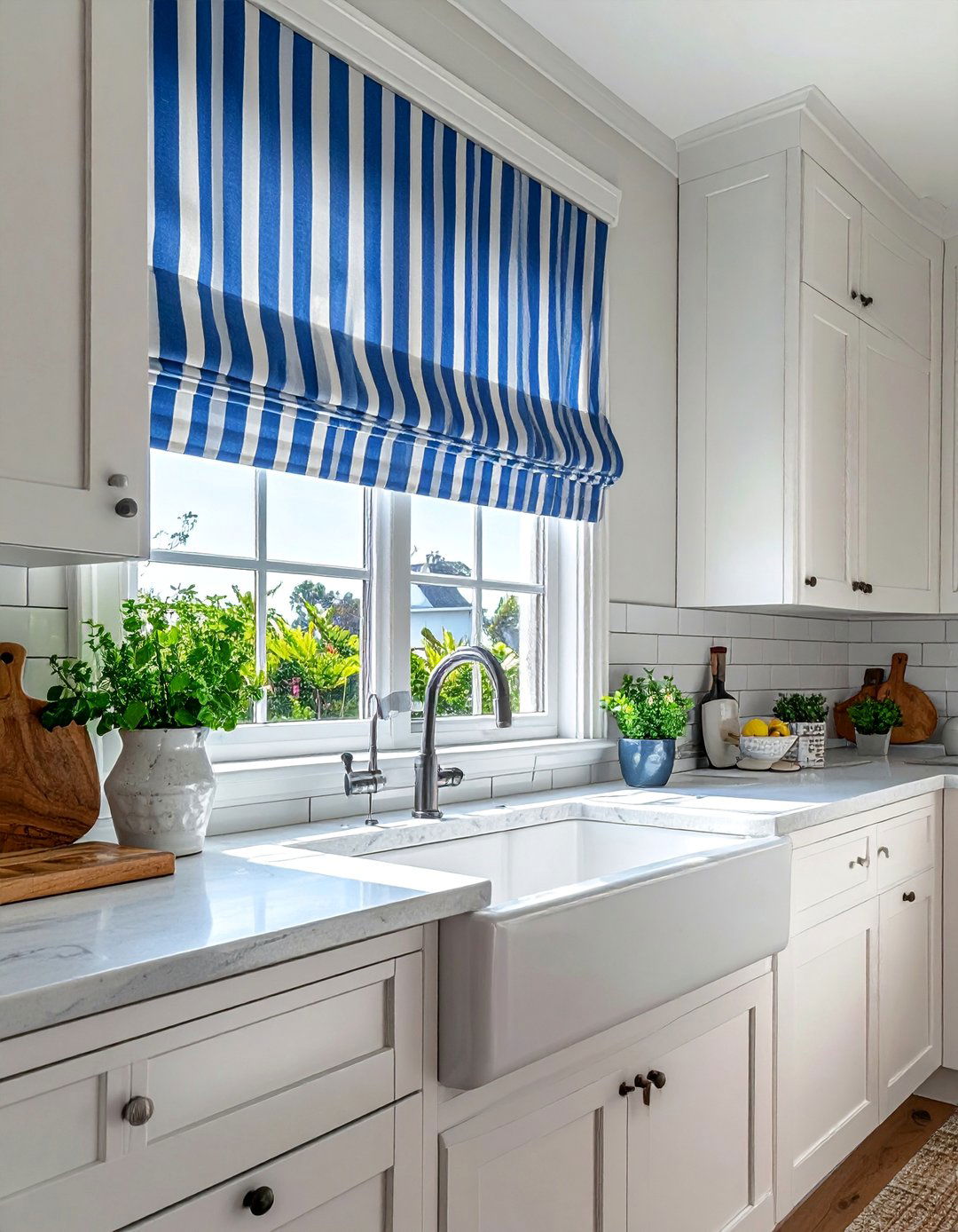 A Roman Shade for the Kitchen Window - 40 Kitchen Decor Ideas to Refresh Your Cooking Space