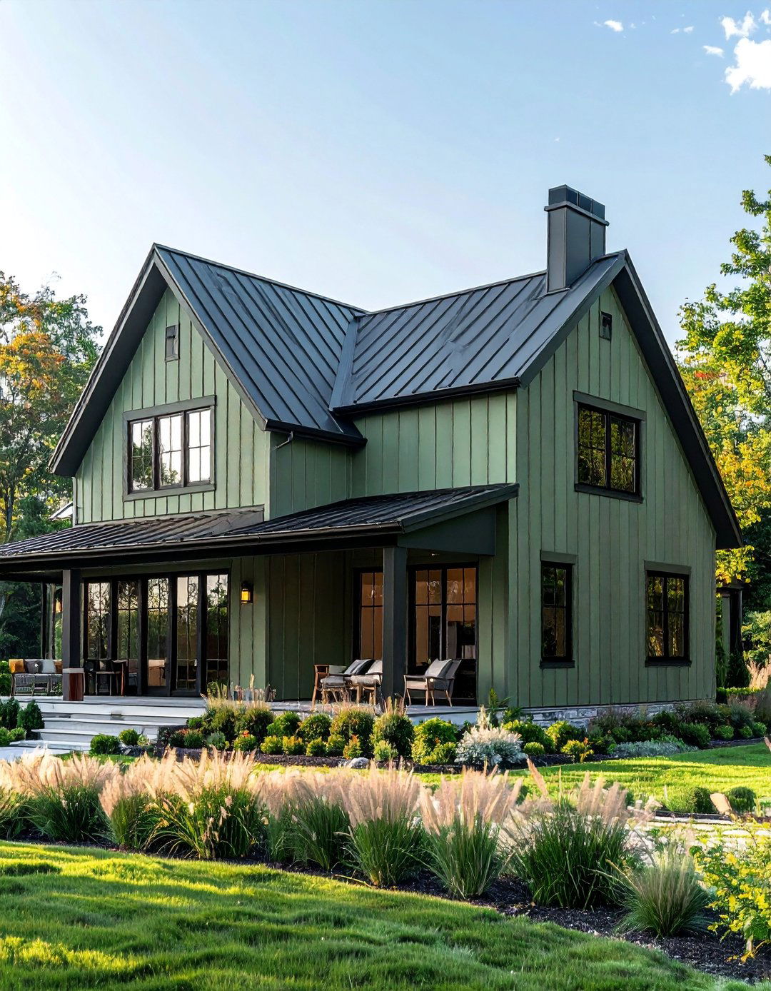 A Sage Green House in a Modern Farmhouse Style - 30 Sage Green House Exterior Ideas for a Calm Look