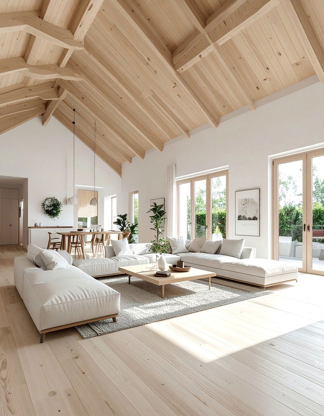 A Scandinavian Inspired Vaulted Ceiling Living Room - 20 Open Concept Vaulted Ceiling Living Room Ideas