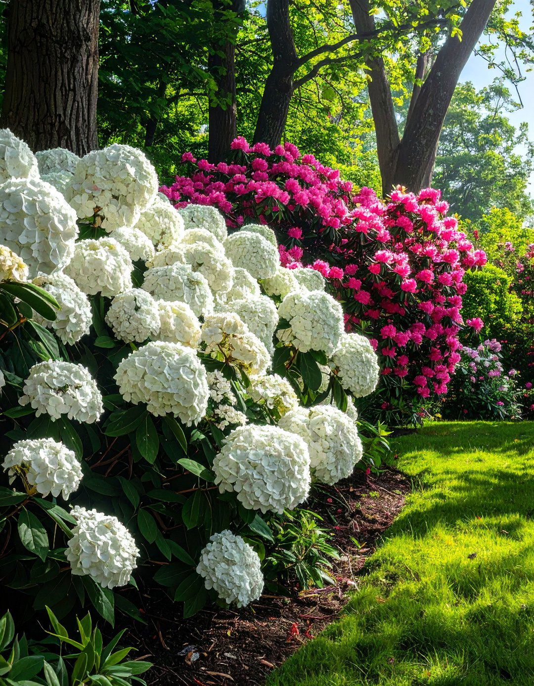A Shady Garden with Flowering Shrubs - 20 Shady Garden Ideas for Lush, Cool Retreats