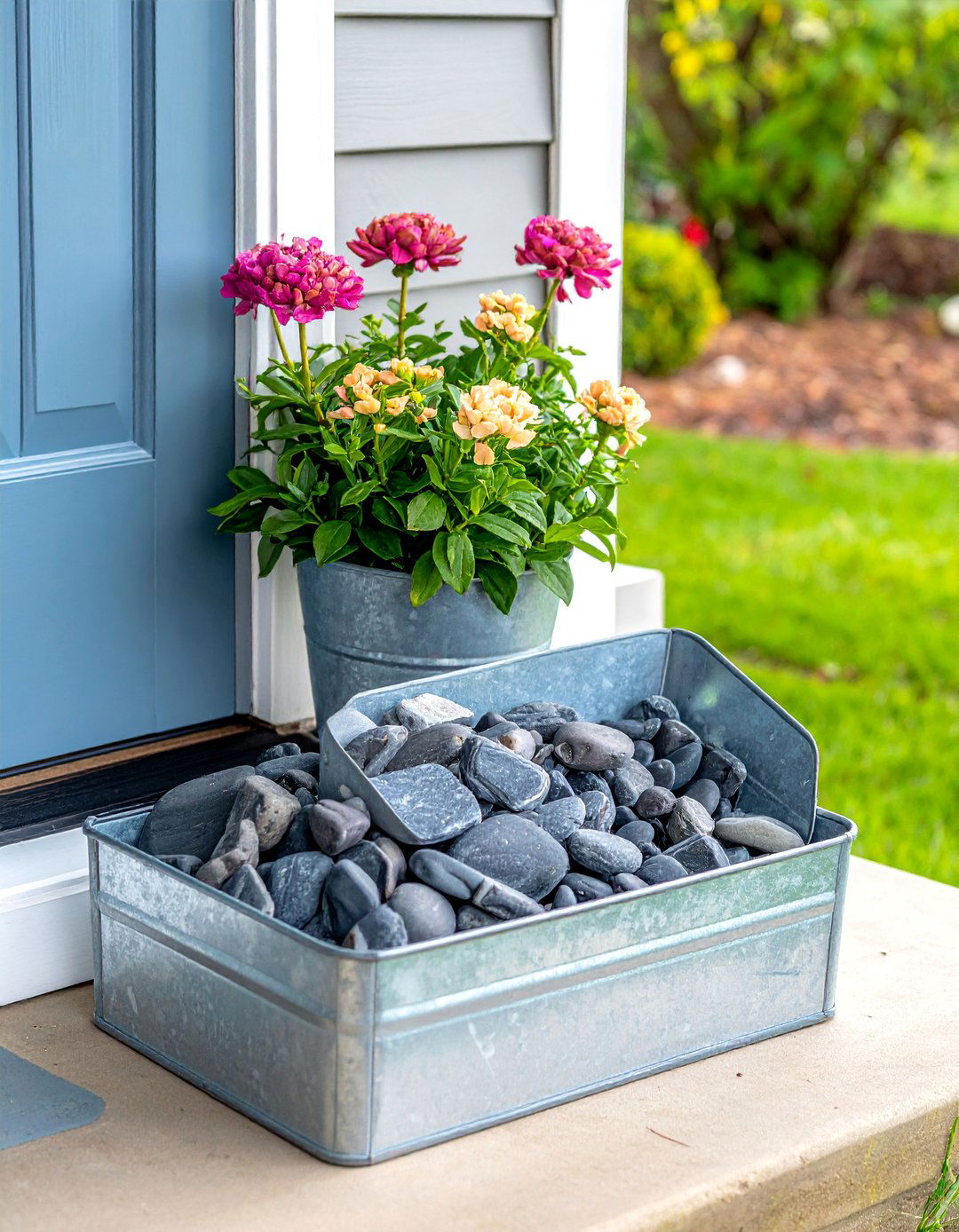 A Simple Boot Tray by the Door - 40 Front Porch Ideas to Welcome Guests in Style