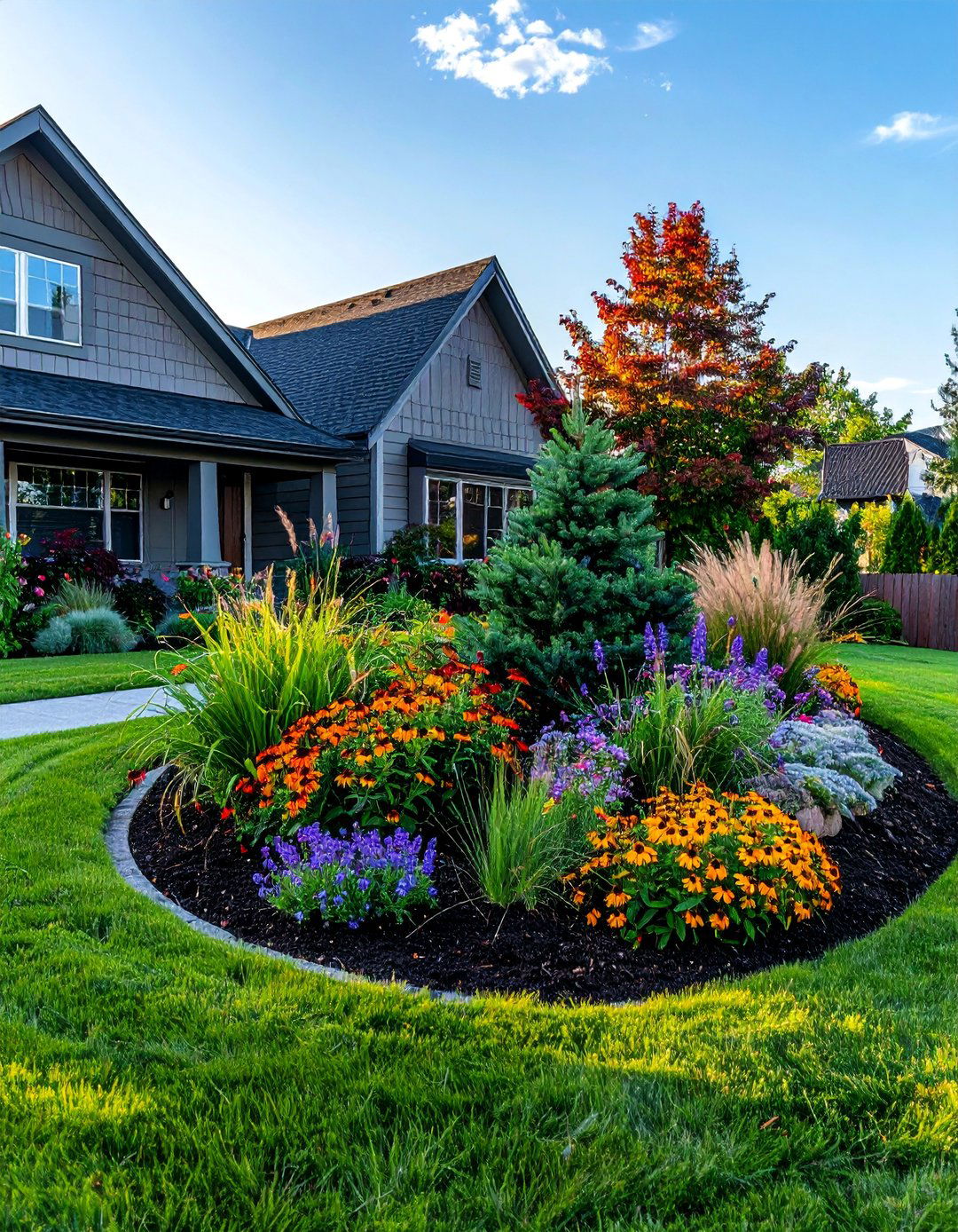 A Small Front Yard Berm for Dimension - 40 Small Front Yard Landscaping Ideas to Boost Curb Appeal