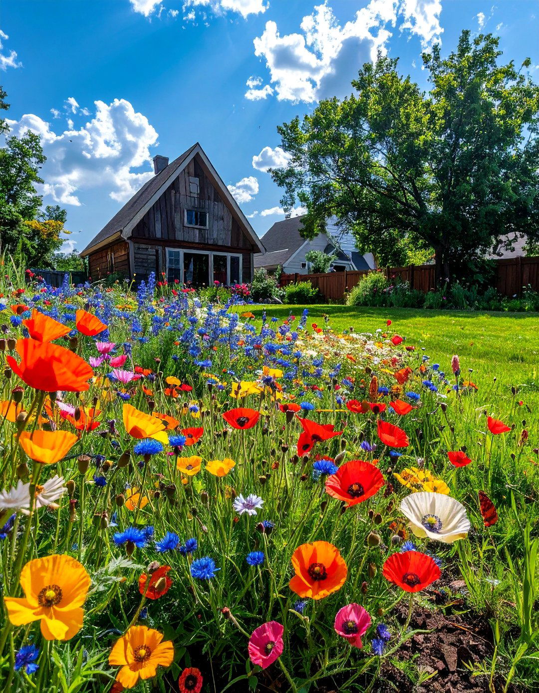 A Small Wildflower Meadow Patch - 40 Small Front Yard Landscaping Ideas to Boost Curb Appeal
