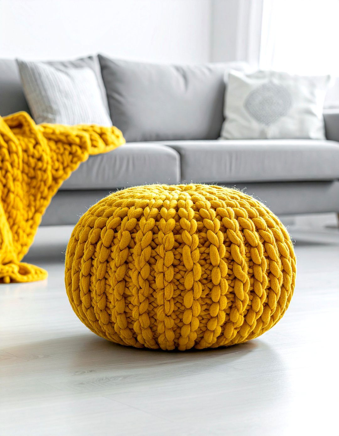A Soft Pouf for Flexible Seating - 40 Living Room Ideas for Cozy Spaces