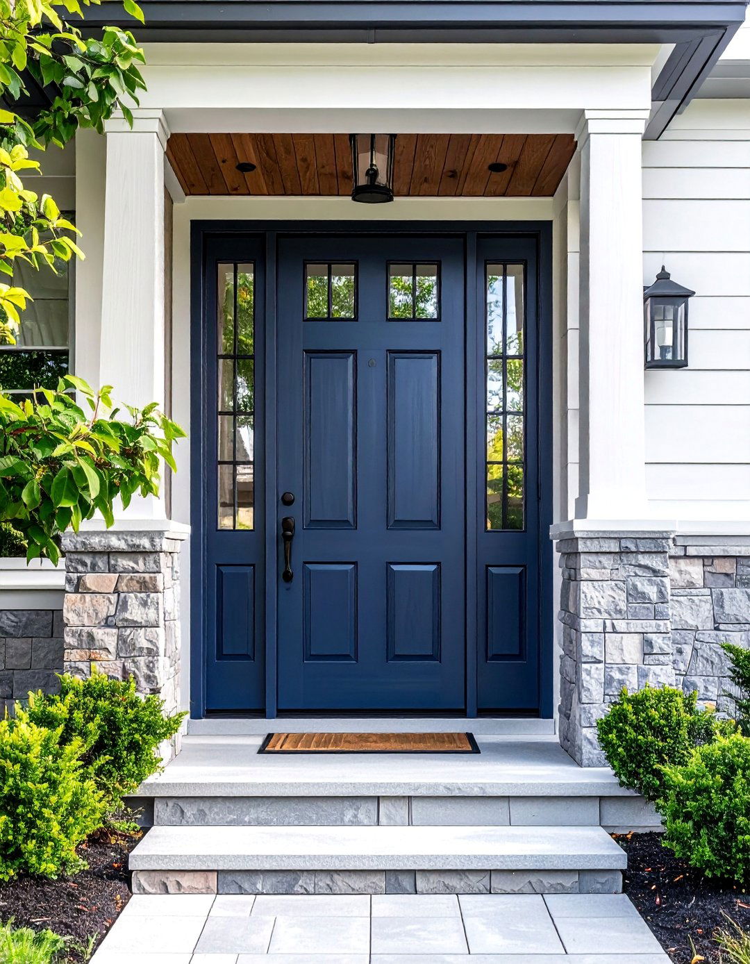A Statement Front Door for a Transitional Home Exterior - 30 Transitional Home Exterior Ideas for Modern Appeal