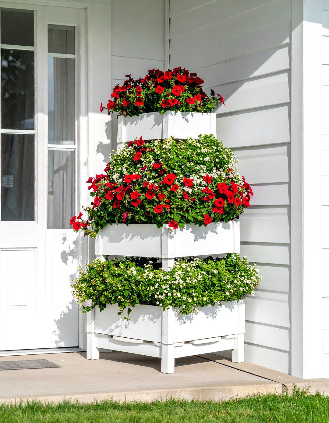 A Tiered Planter for a Compact Corner - 40 Small Front Yard Landscaping Ideas to Boost Curb Appeal
