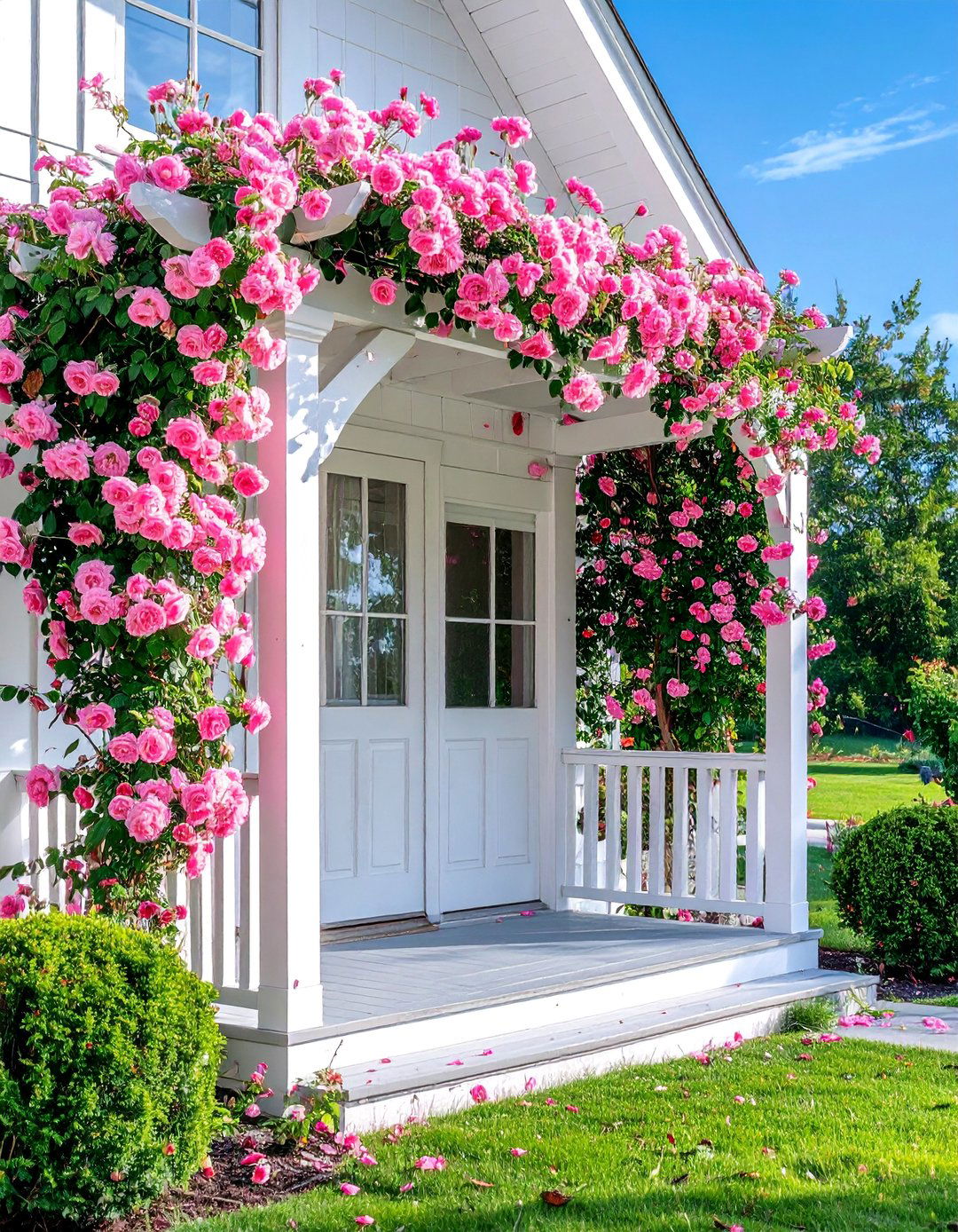 A Trellis with Climbing Plants - 40 Front Porch Ideas to Welcome Guests in Style