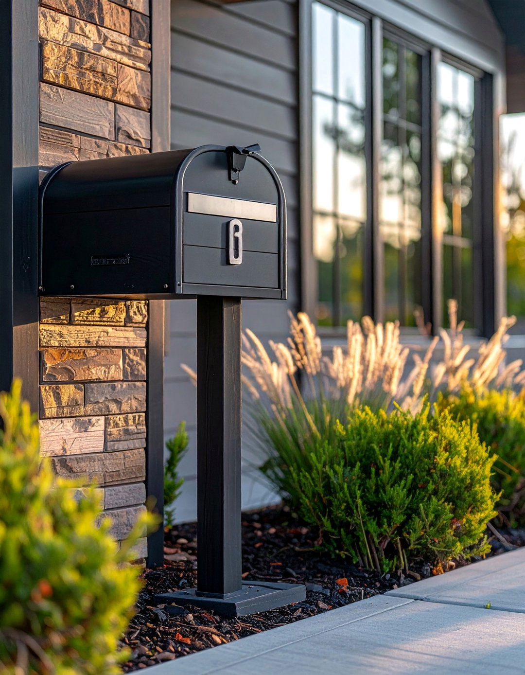 A Unique Mailbox and House Number Display for a Ranch House - 30 Ranch House Landscaping Ideas for Curb Appeal