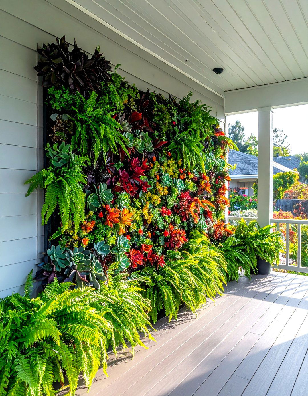 A Vertical Wall Garden for Small Porches - 40 Front Porch Ideas to Welcome Guests in Style