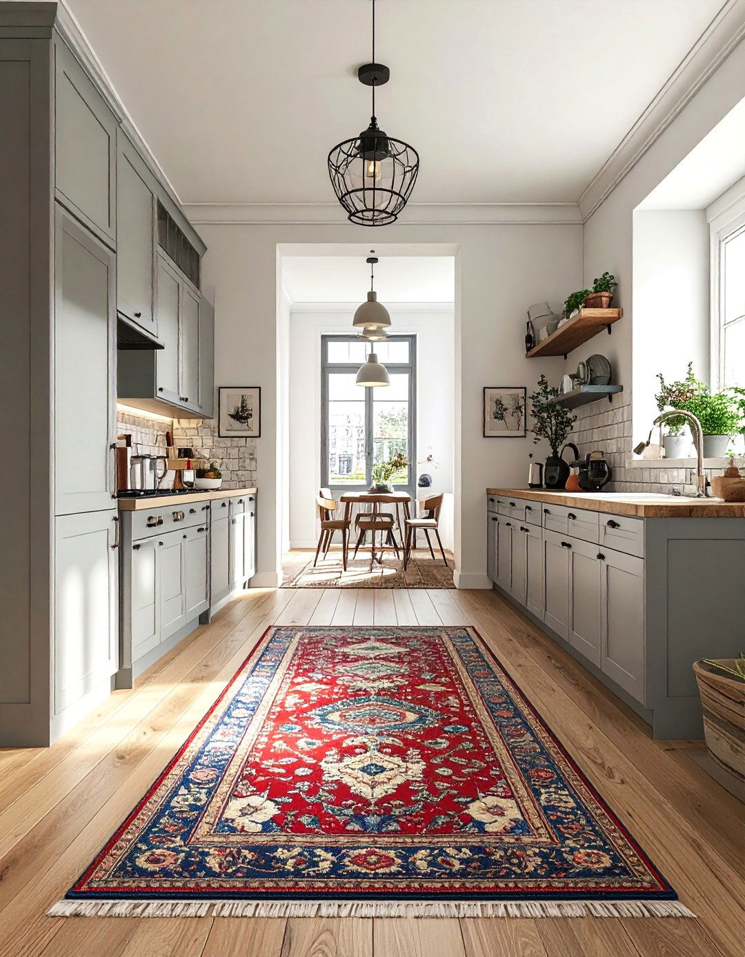 A Vintage Inspired Runner Rug - 40 Kitchen Decor Ideas to Refresh Your Cooking Space