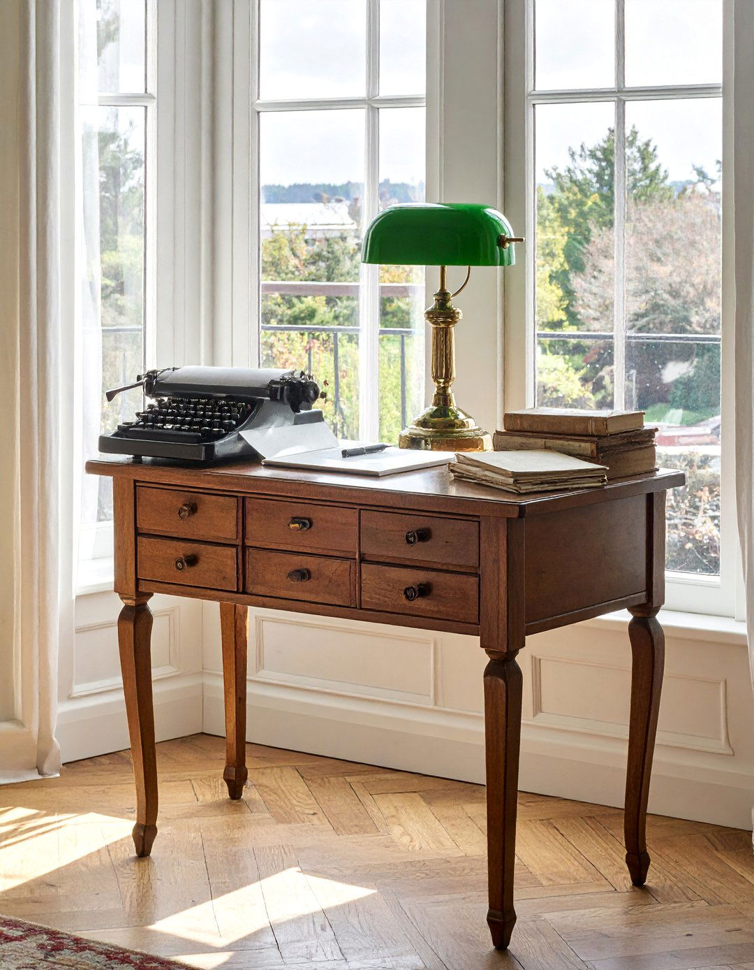 A Vintage Writing Desk as a Dark Academia Bedroom Focal Point - 25 Dark Academia Bedroom Ideas for a Moody, Intellectual Look