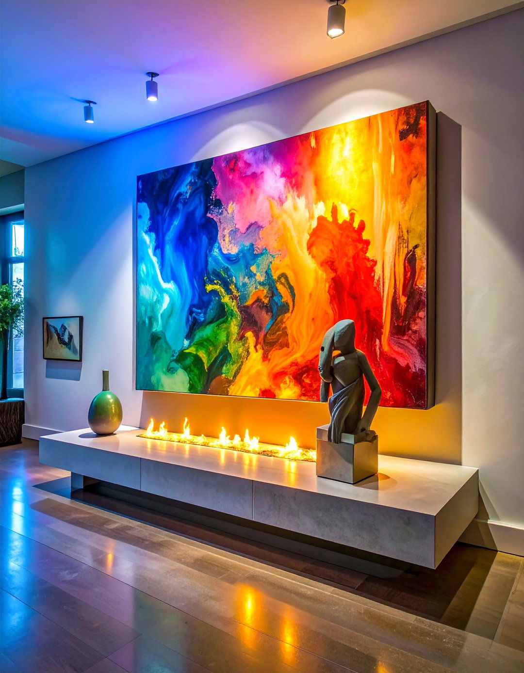 Abstract Art Inspiration - 40 Stylish Mantel Decor Ideas for Every Season