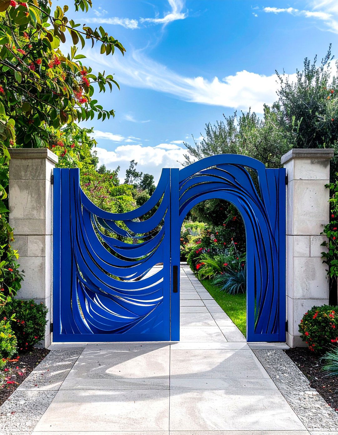 Abstract Design Powder Coated Metal Garden Gate - 25 Metal Garden Gate Ideas for a Stylish Entrance