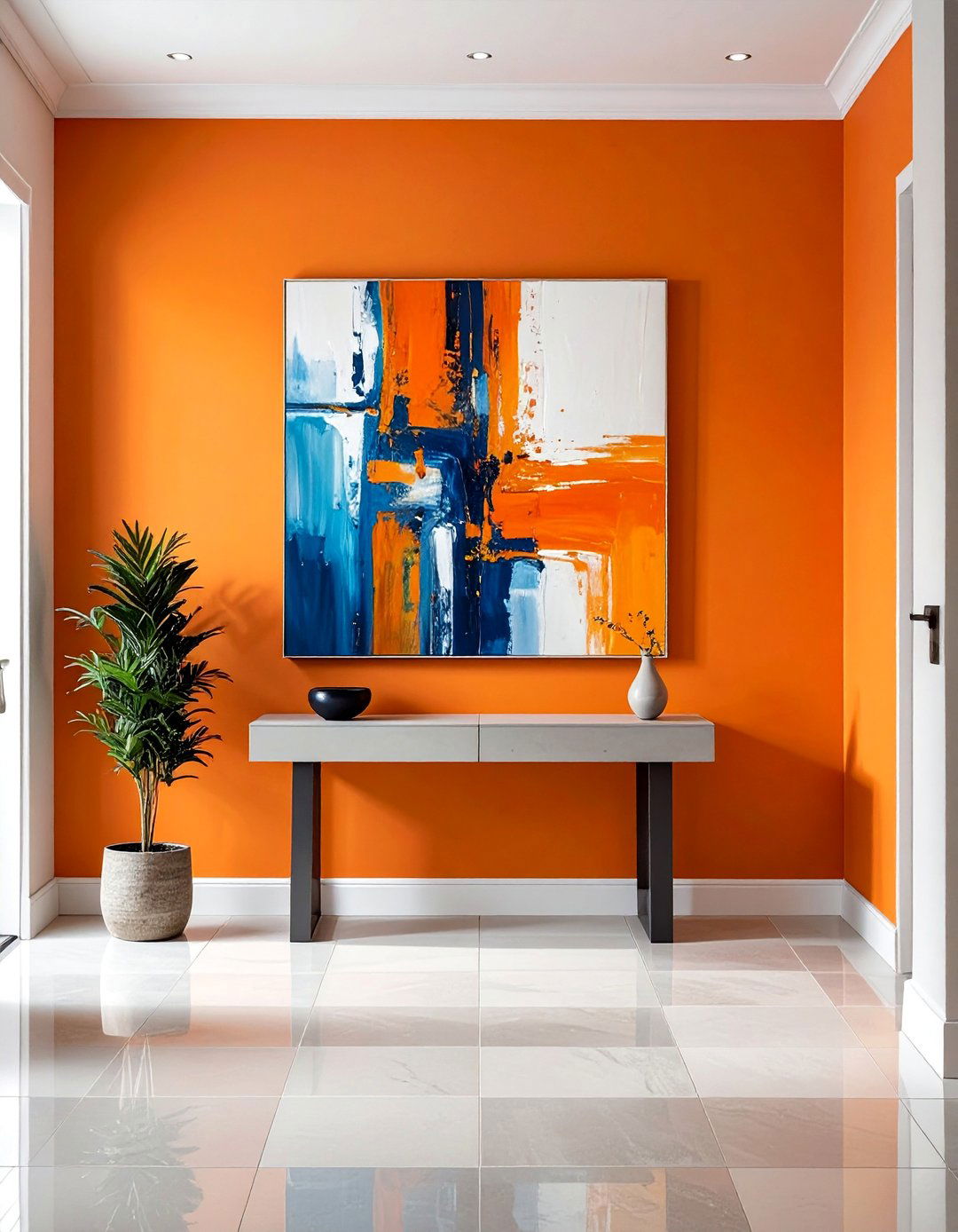 Abstract Orange Wall Art - 30 Orange Room Ideas to Brighten Your Home