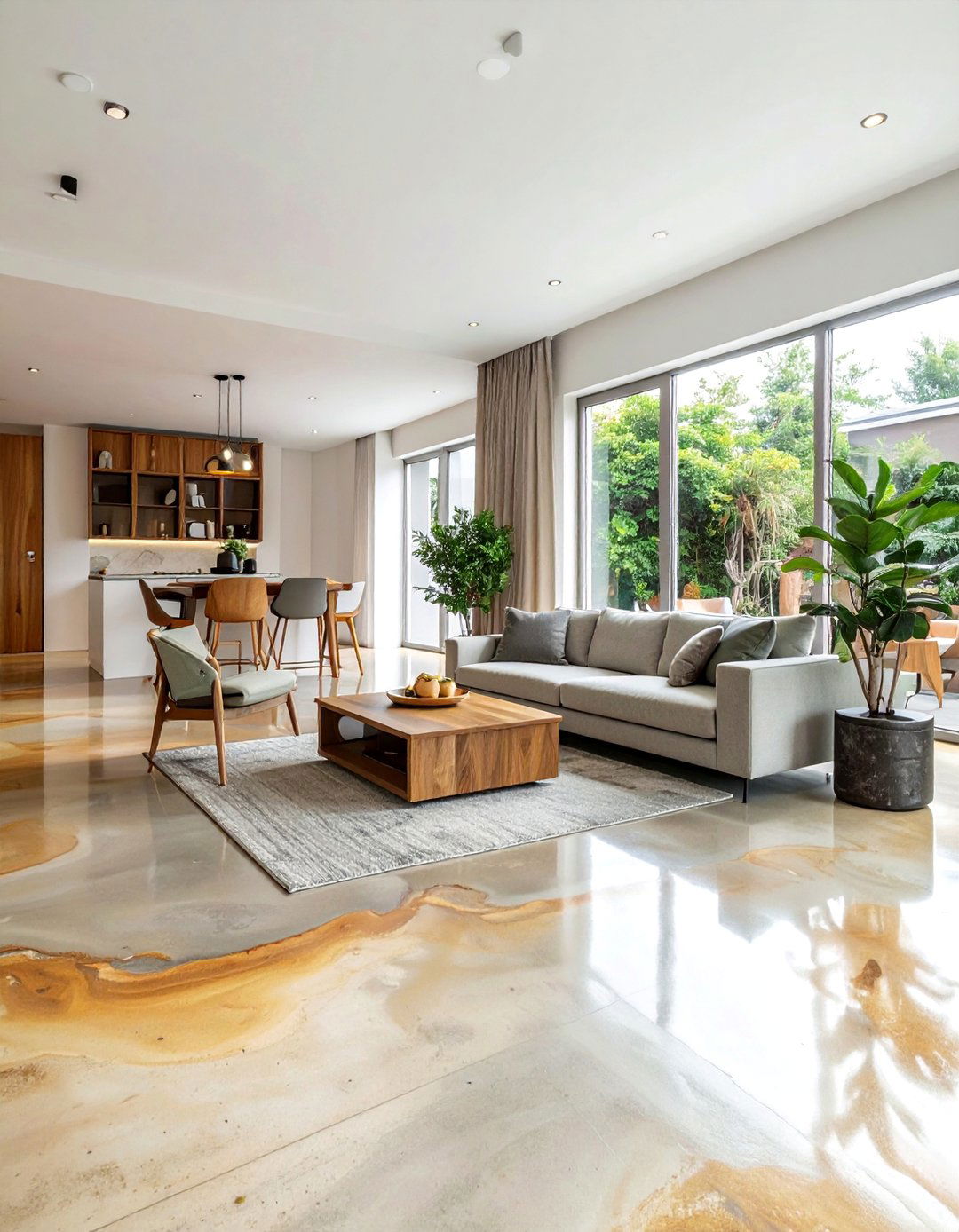 Acid Stained Concrete Floors for an Earthy Look - 25 Stained Concrete Floors for Modern Interiors